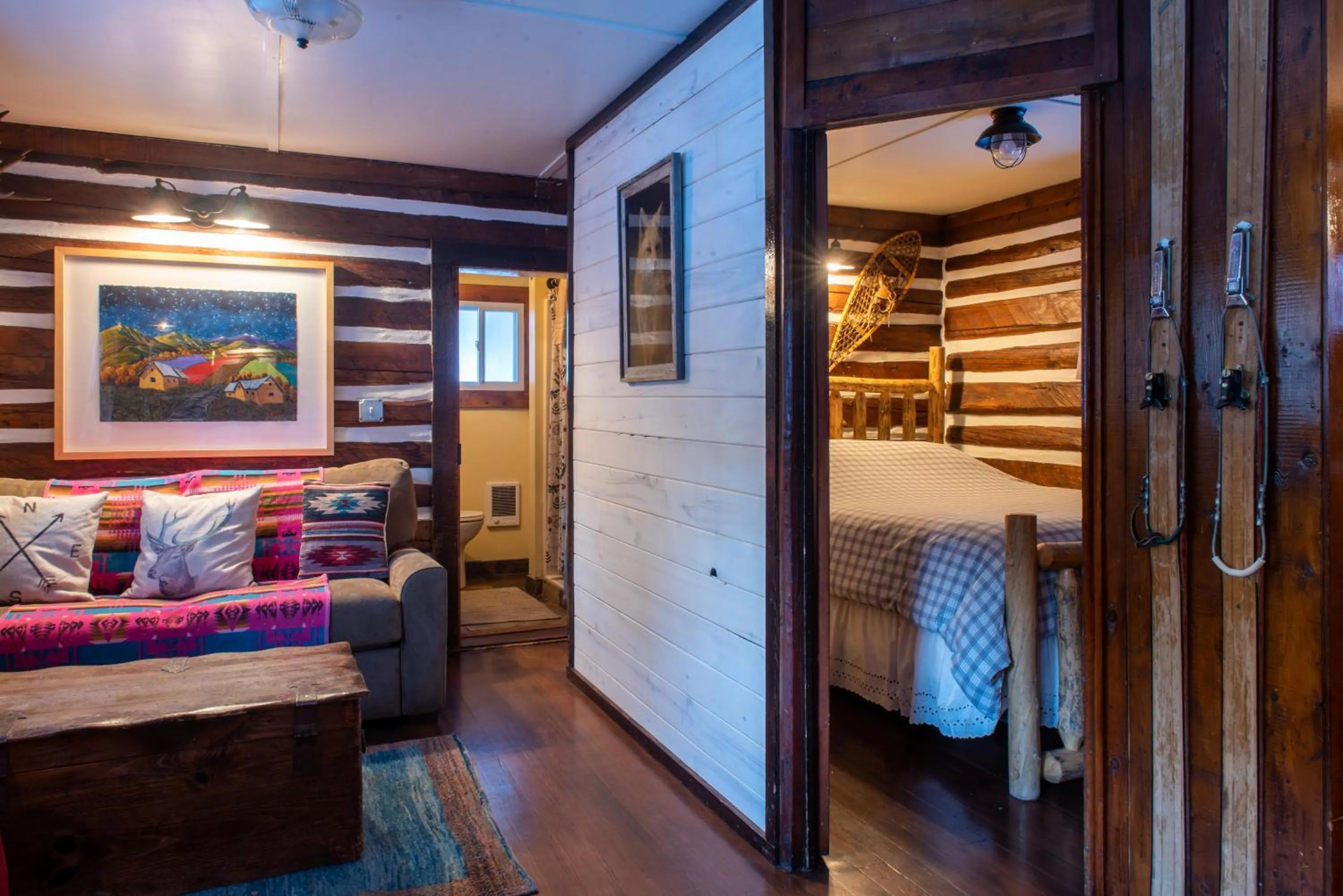 Bed in Pioneer Guest Cabins