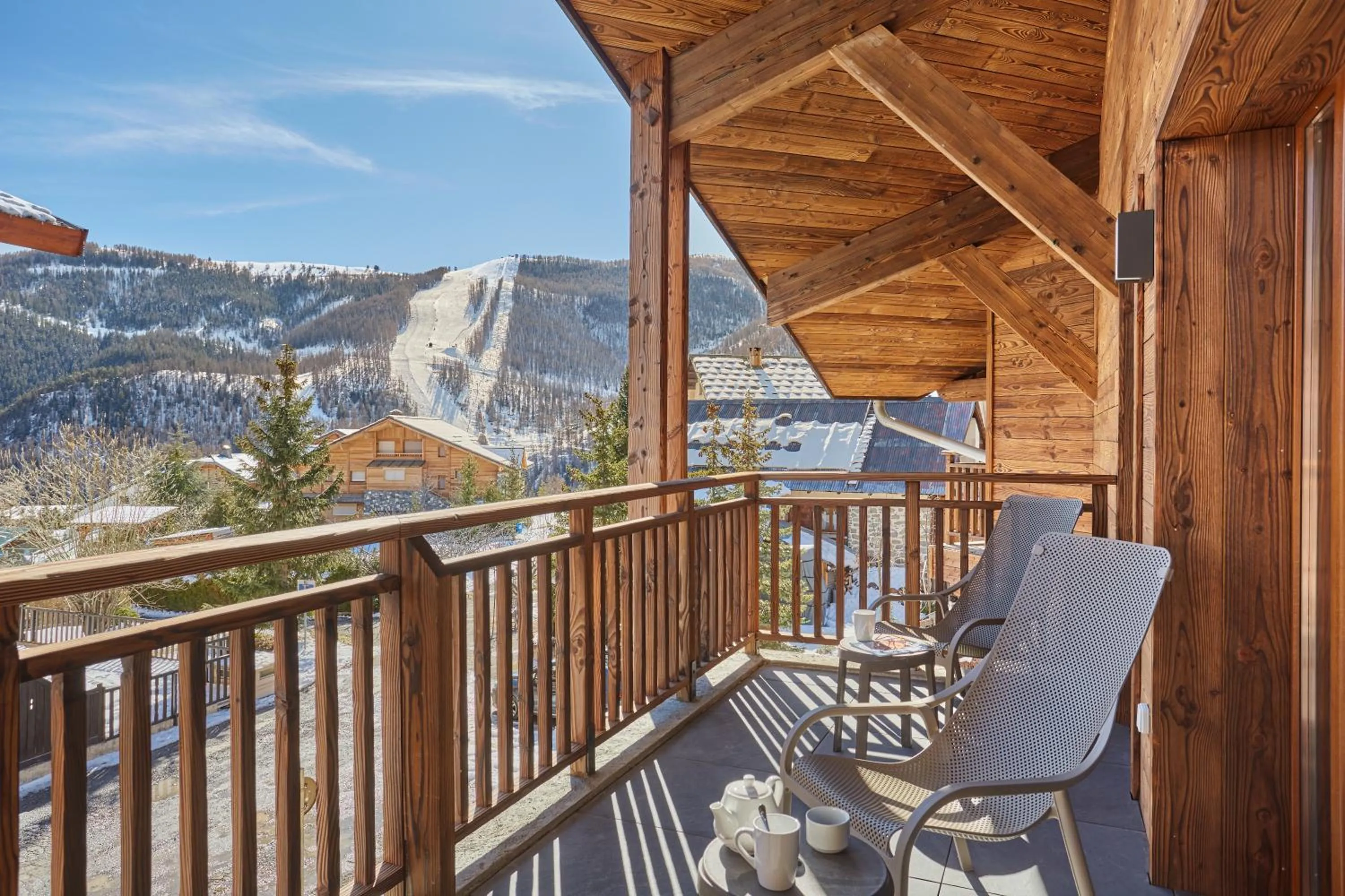 Balcony/Terrace in Résidence Odalys Le Mont d'Auron