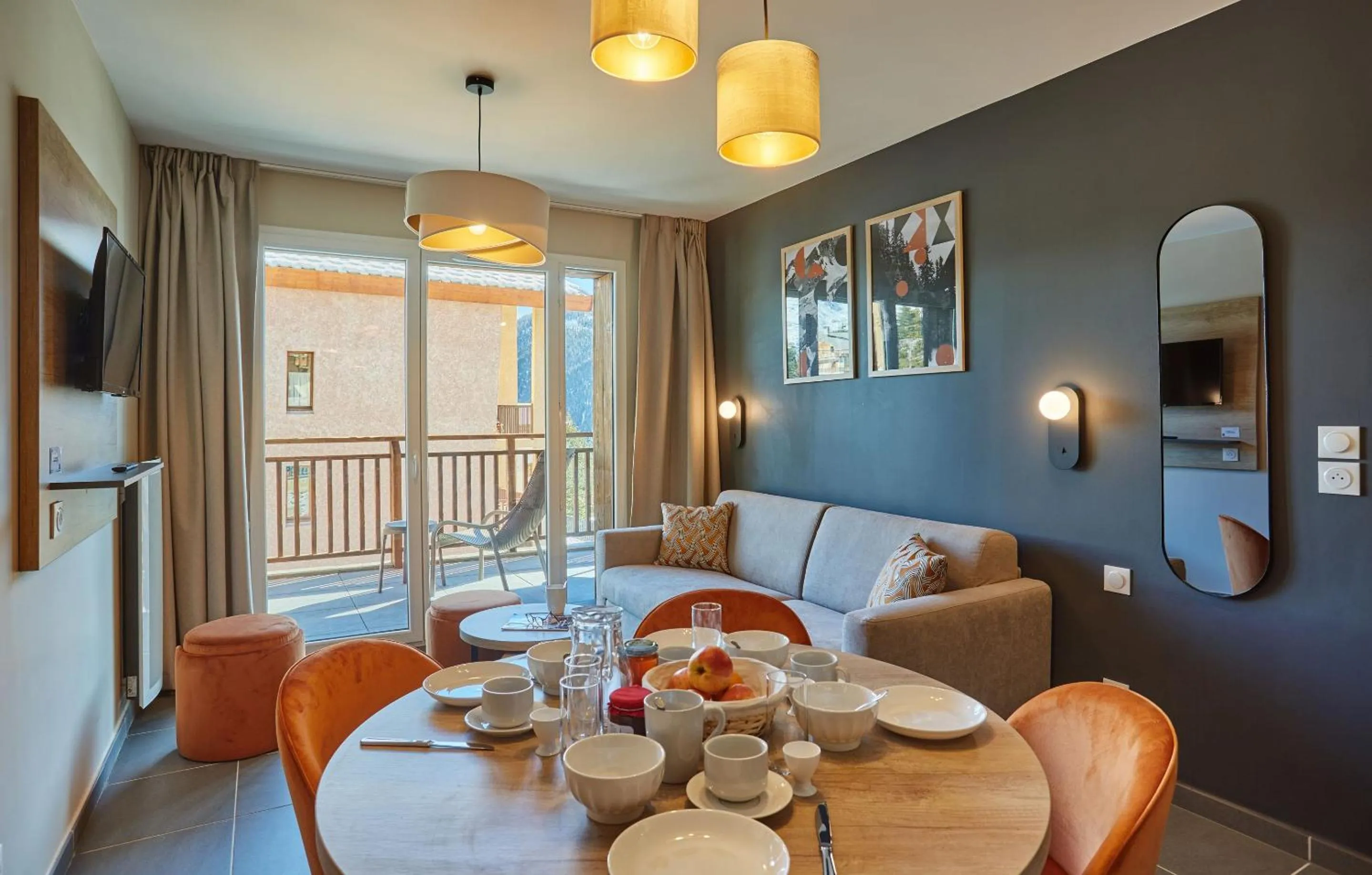 Seating area in Résidence Odalys Le Mont d'Auron