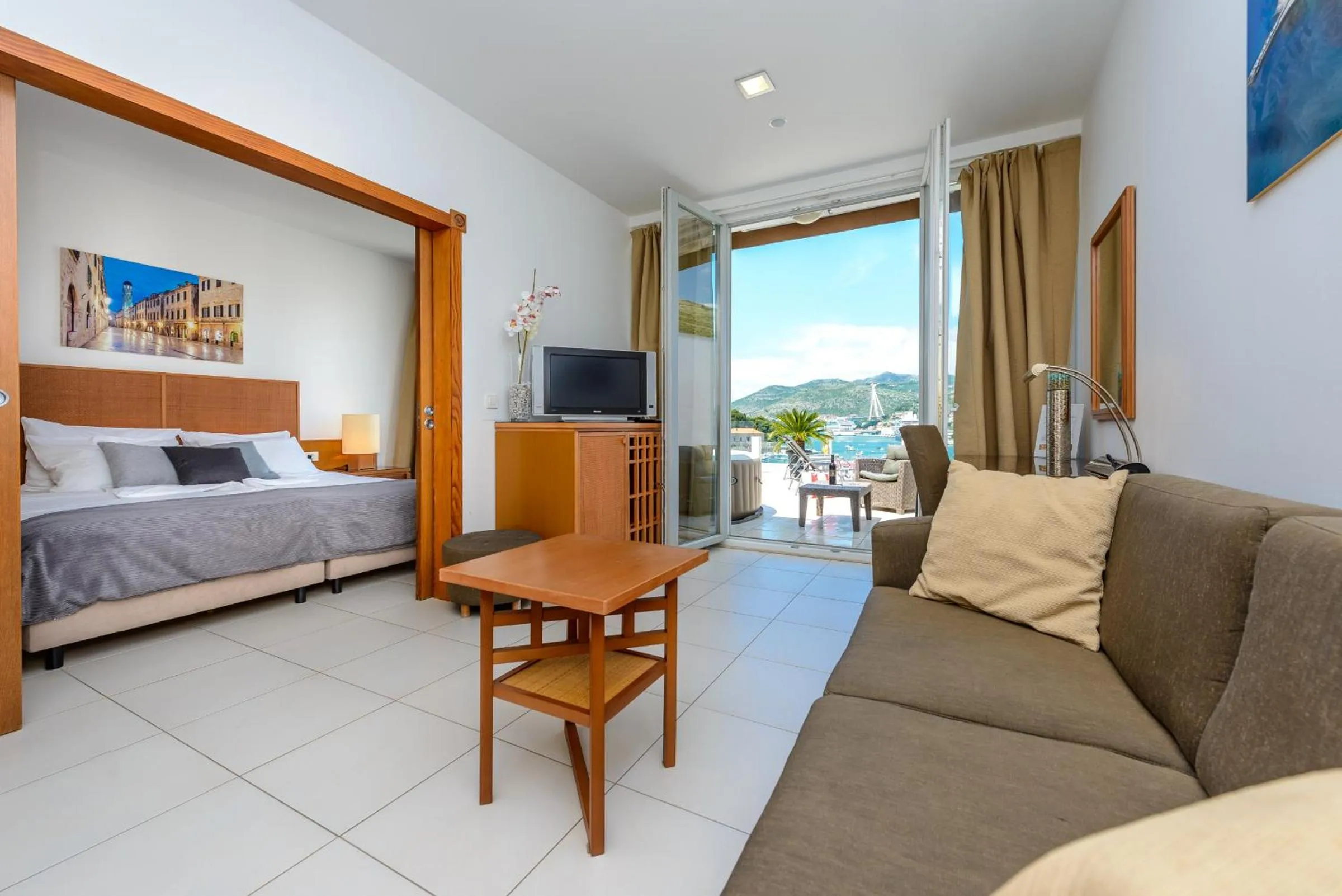 Living room, Bed in Adriatic Deluxe Apartments