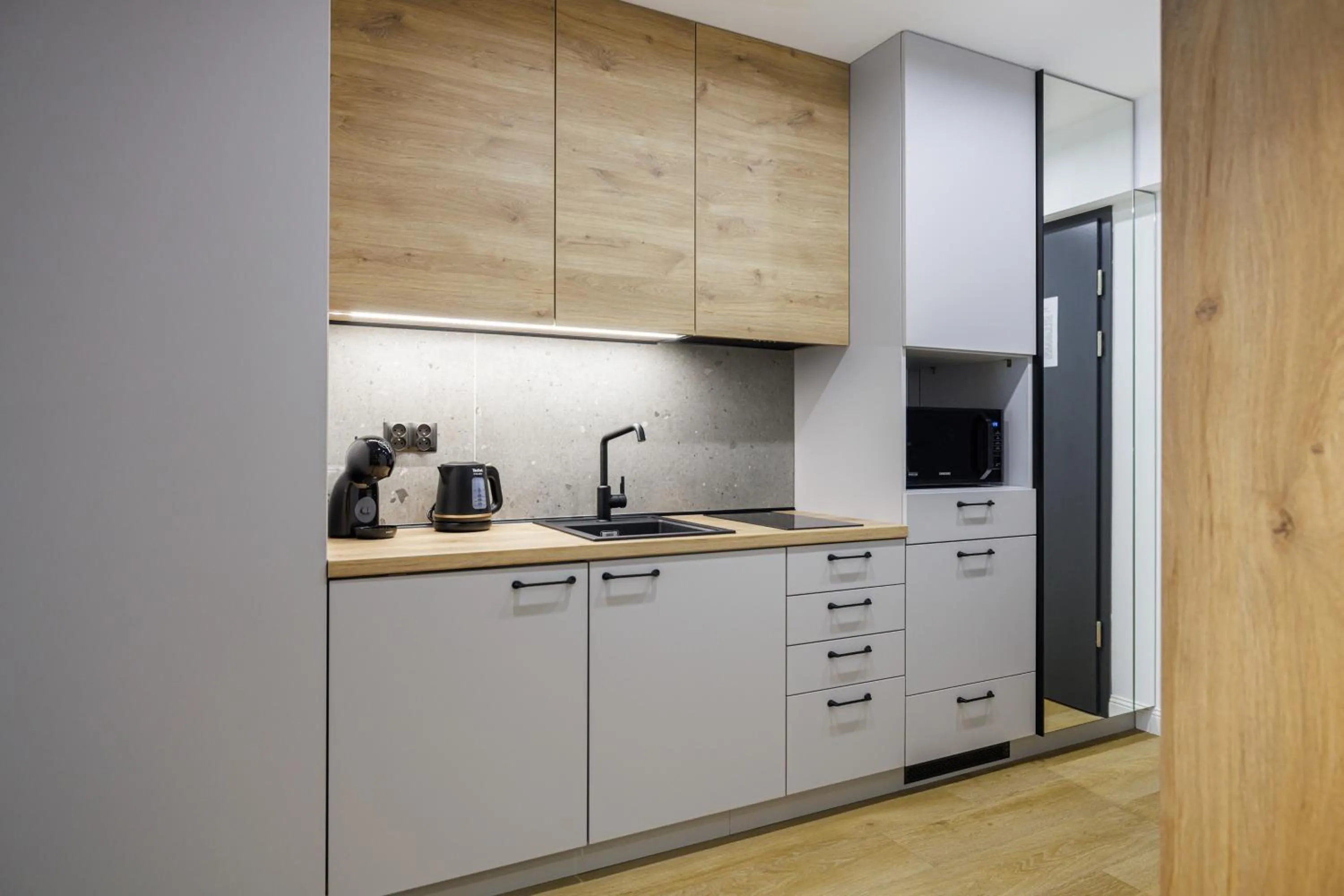 Kitchen or kitchenette in Aparthotel City Break Plac Wolności 6