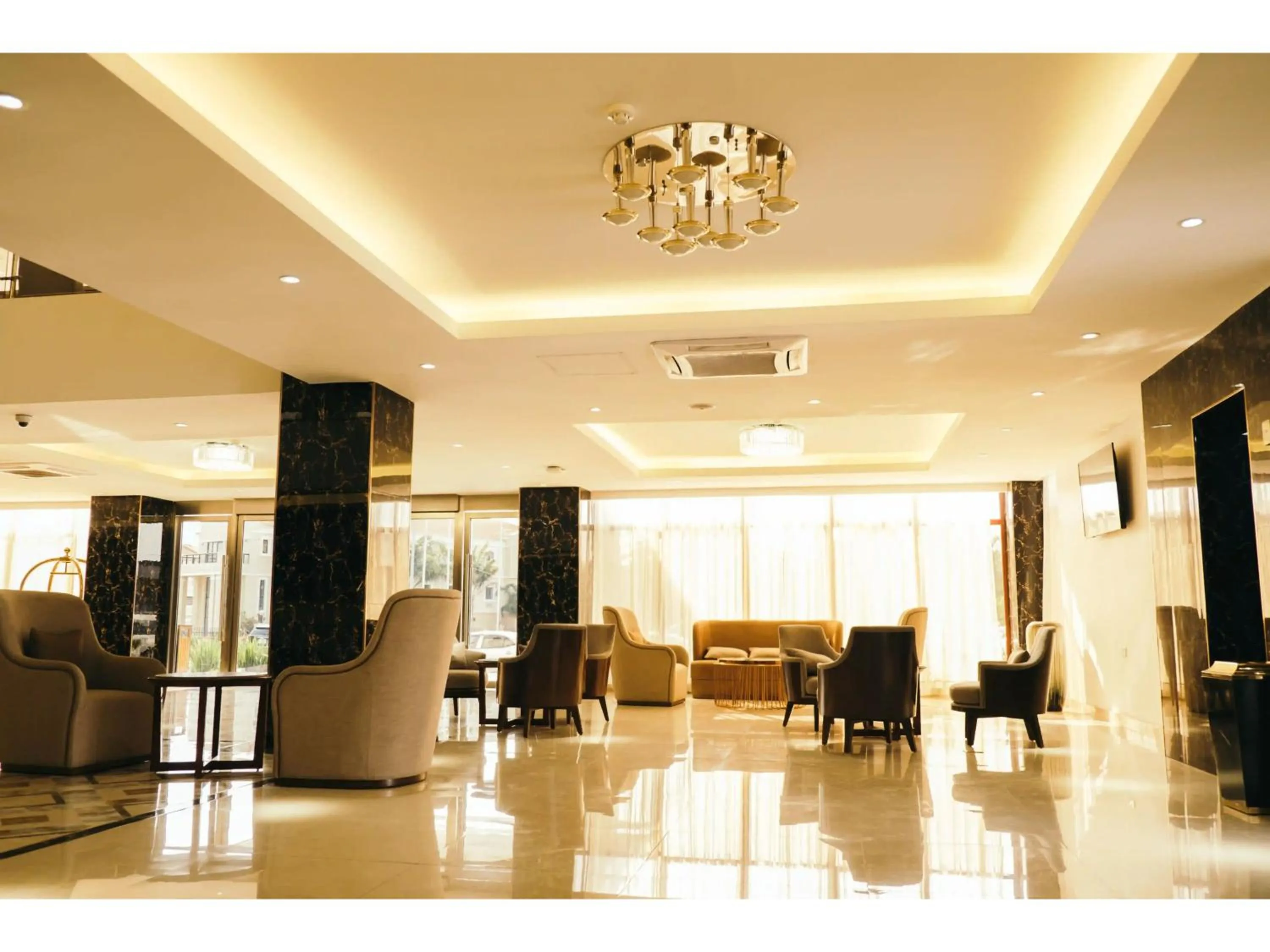 Seating area in Grand Palace Hotel Lusaka