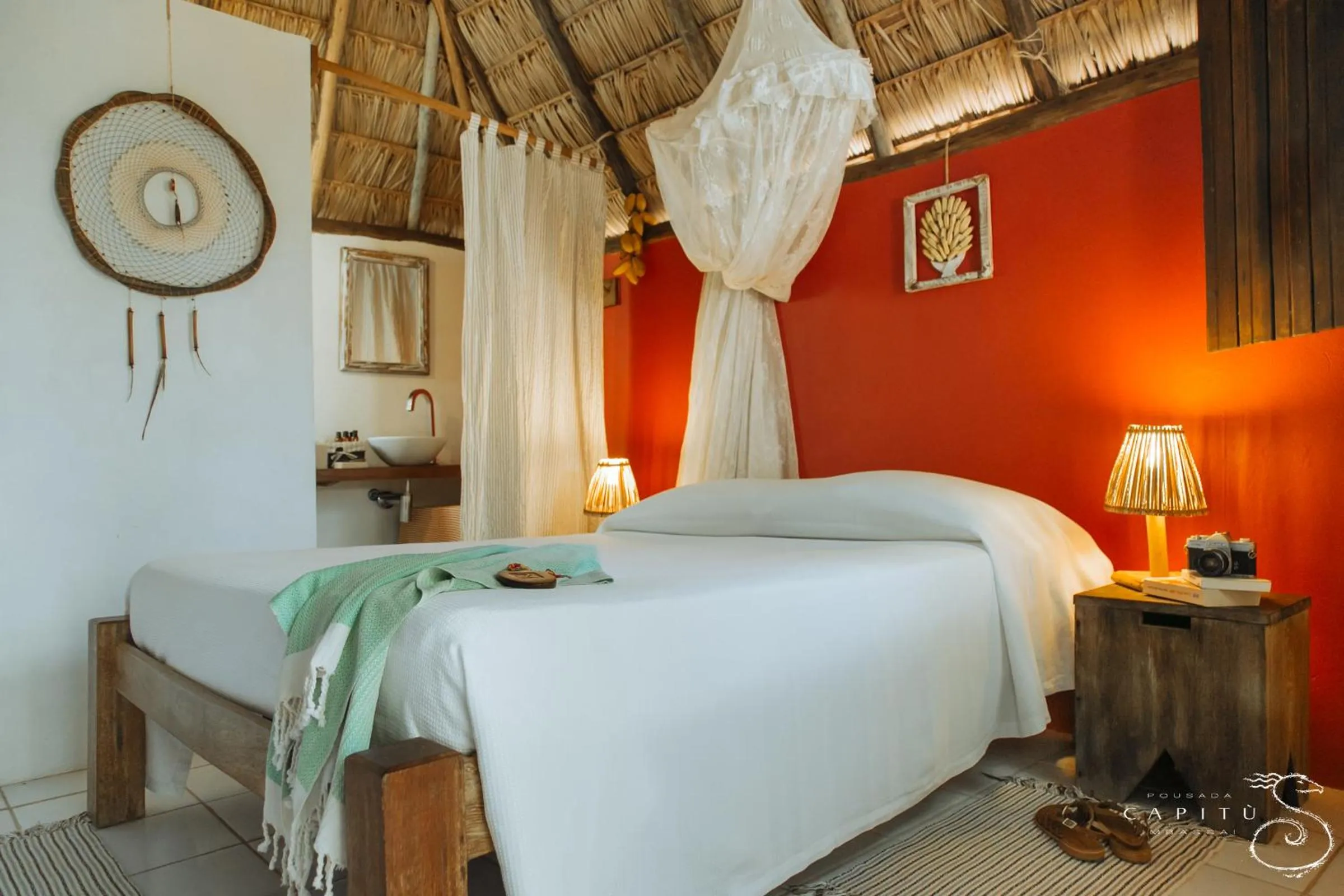 Bathroom, Bed in Pousada Capitù