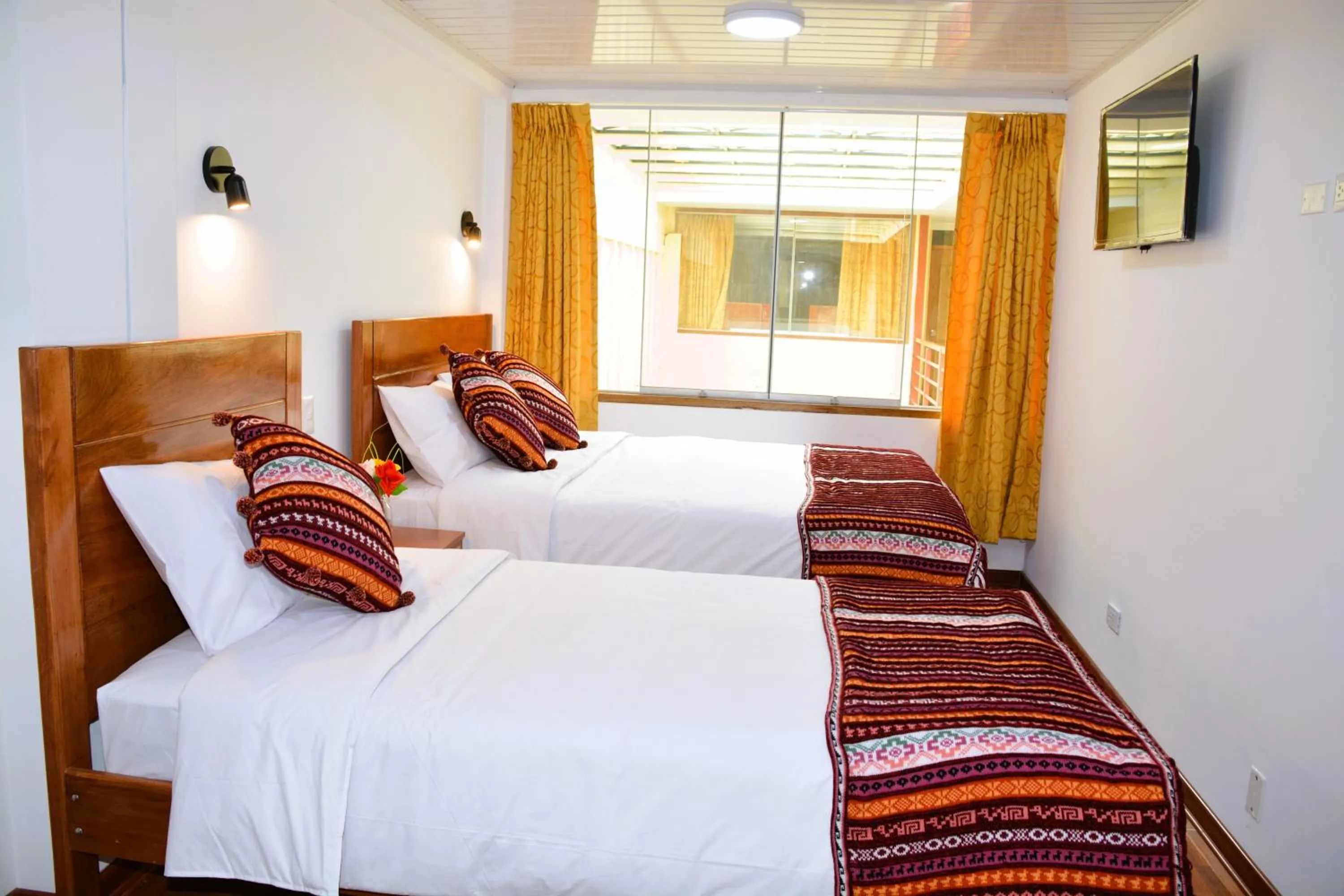 Bed in Hotel Inka Pisac