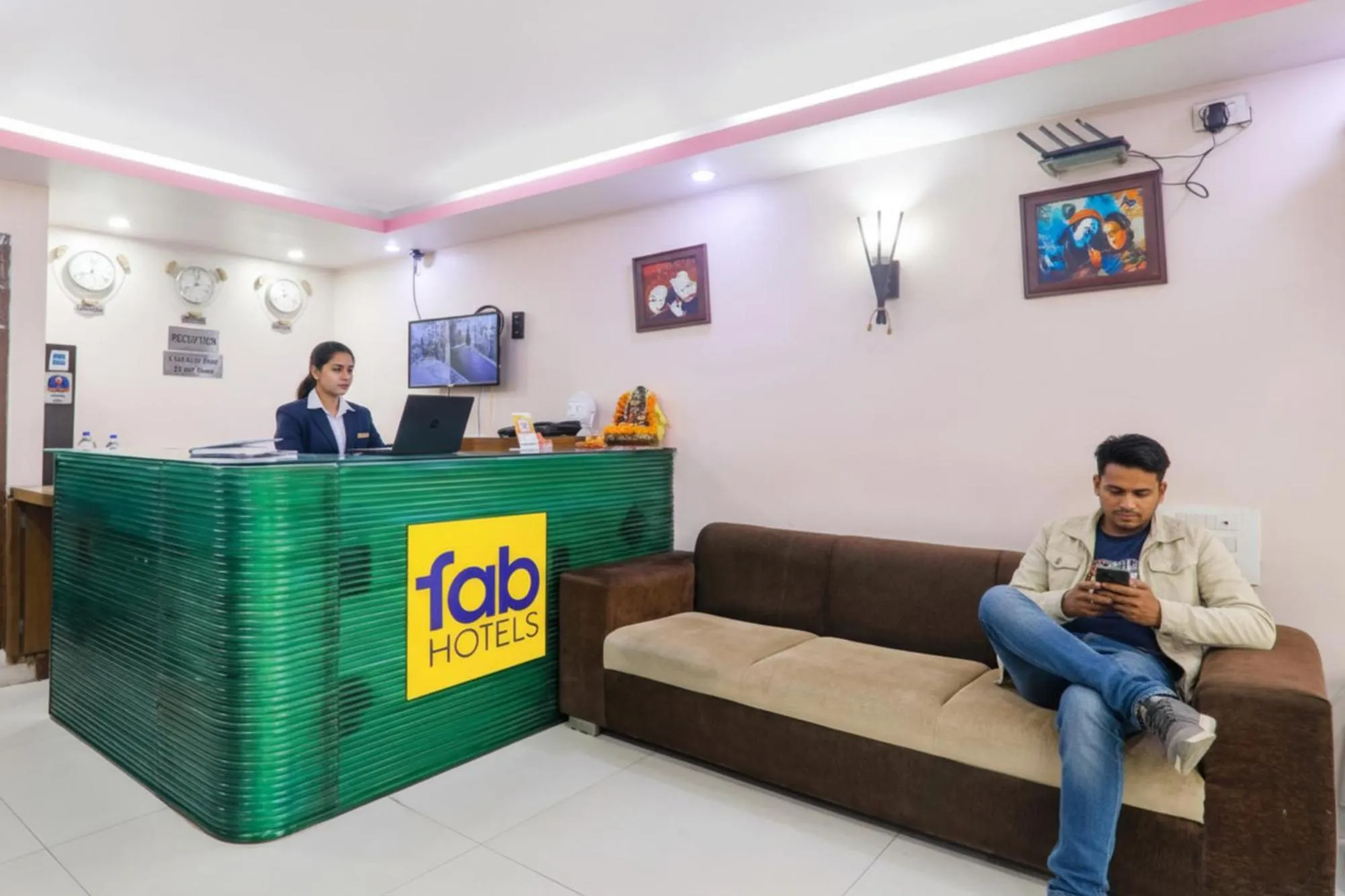 Lobby or reception in FabHotel Royal Ville