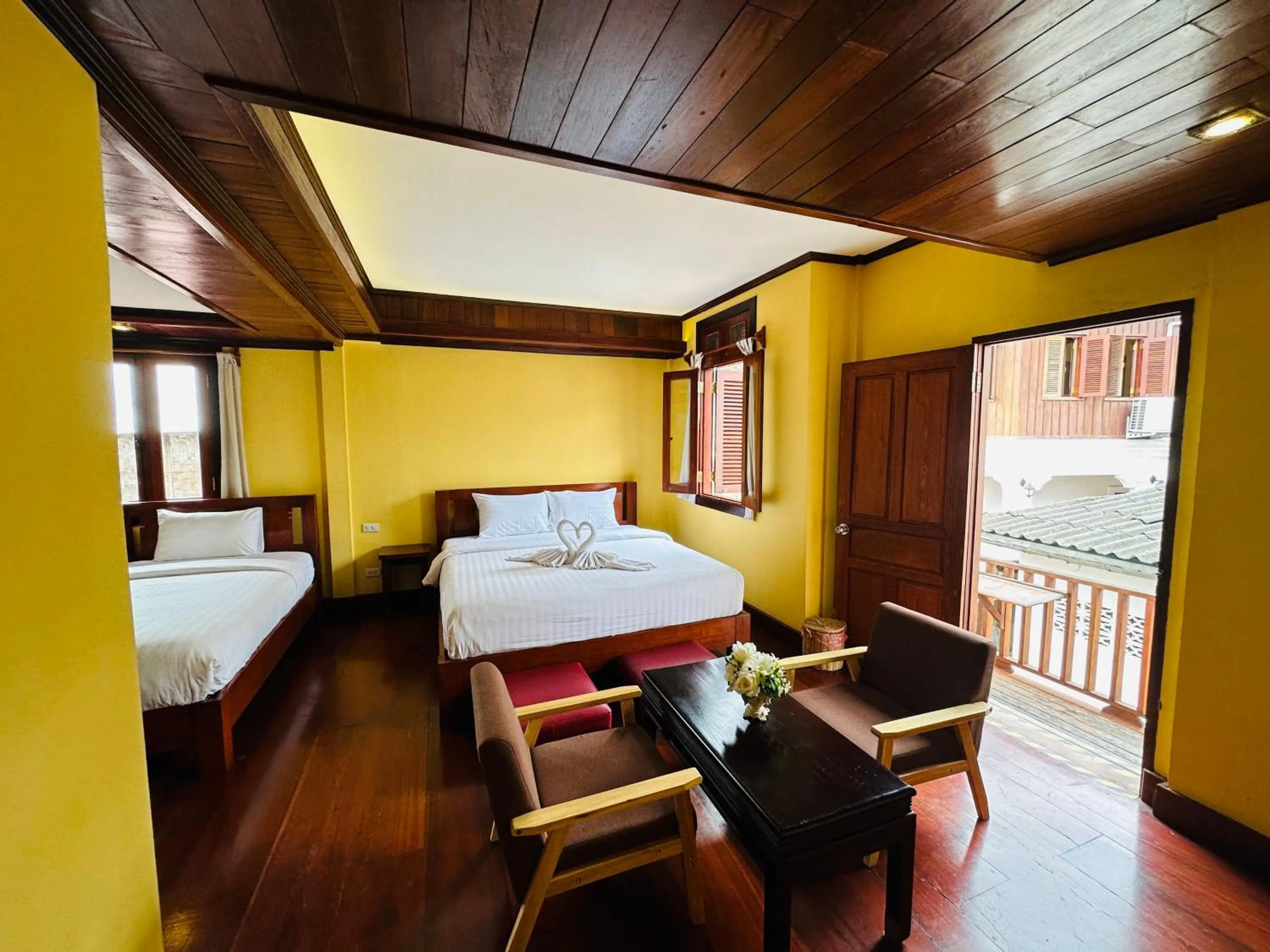 Living room, Bed in Villa Phonethip Mekong Riverside