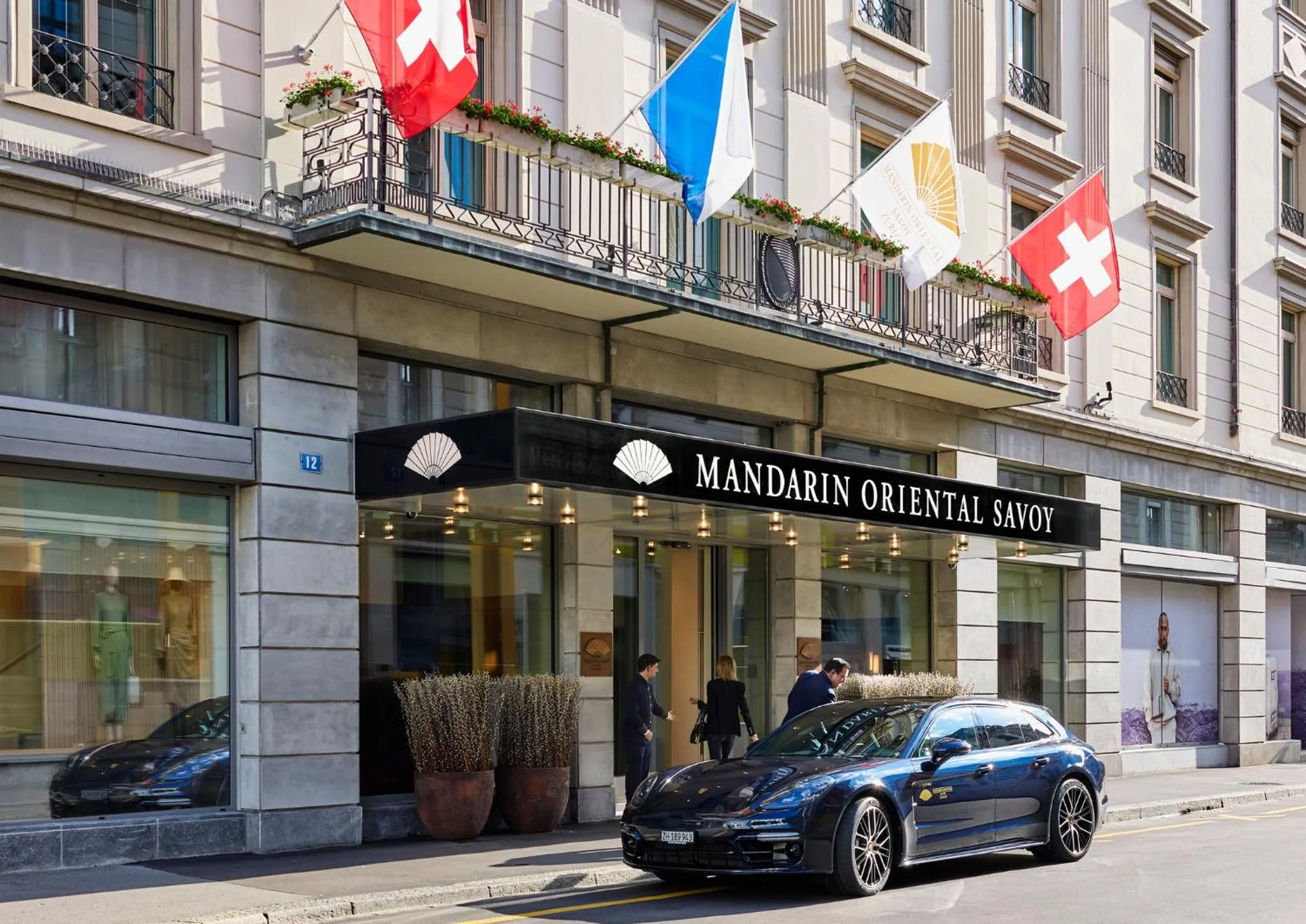 Facade/entrance in Mandarin Oriental Savoy, Zurich