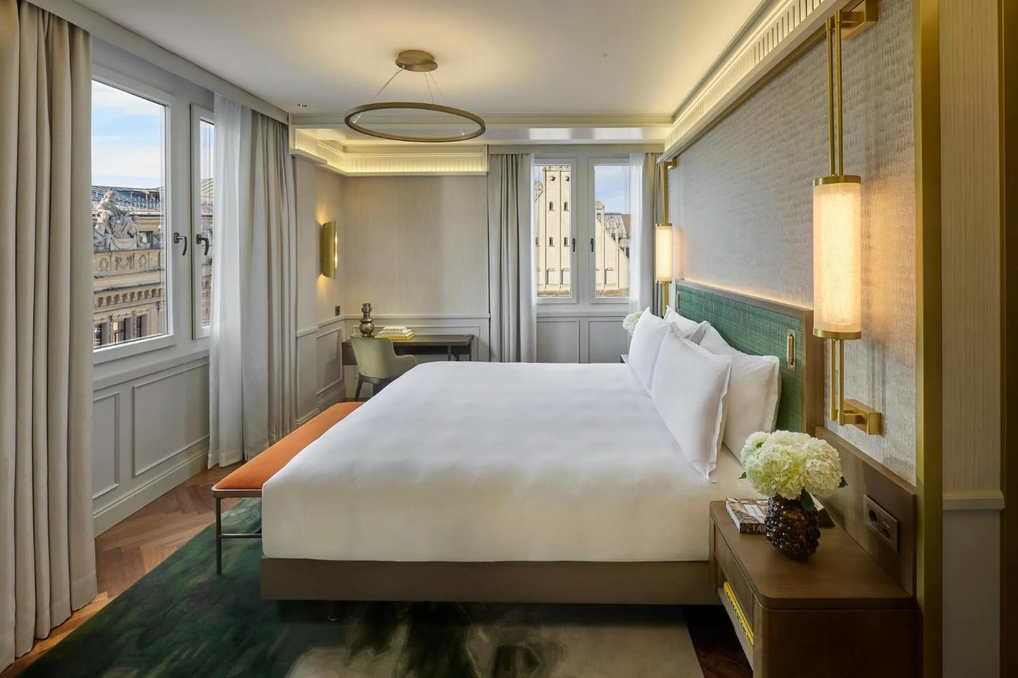 Property building, Bed in Mandarin Oriental Savoy, Zurich