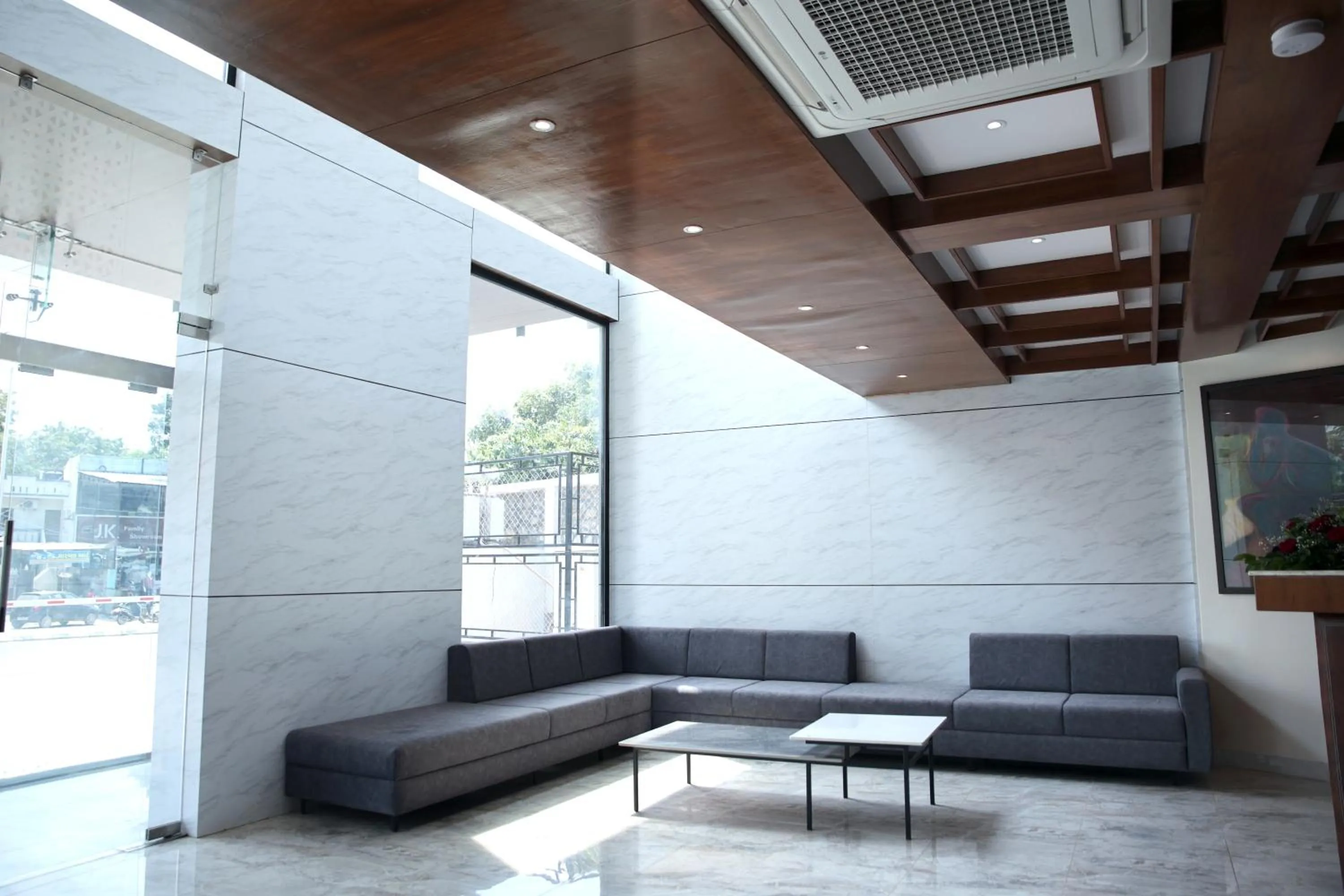 Seating area in Lords Eco Inn, Ambaji