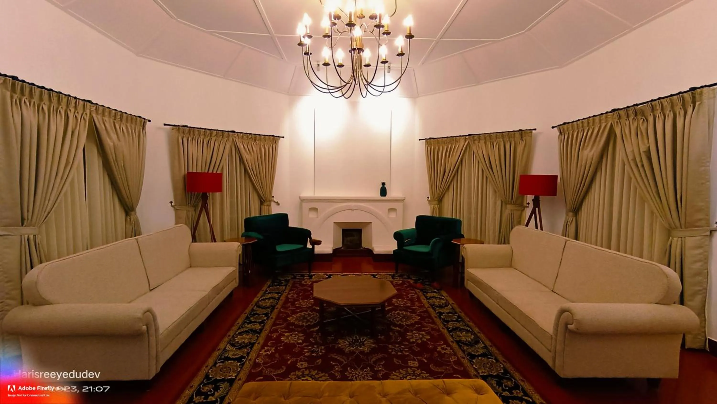 Living room in Lockhart Bungalow Munnar - A CGH Earth SAHA Experience