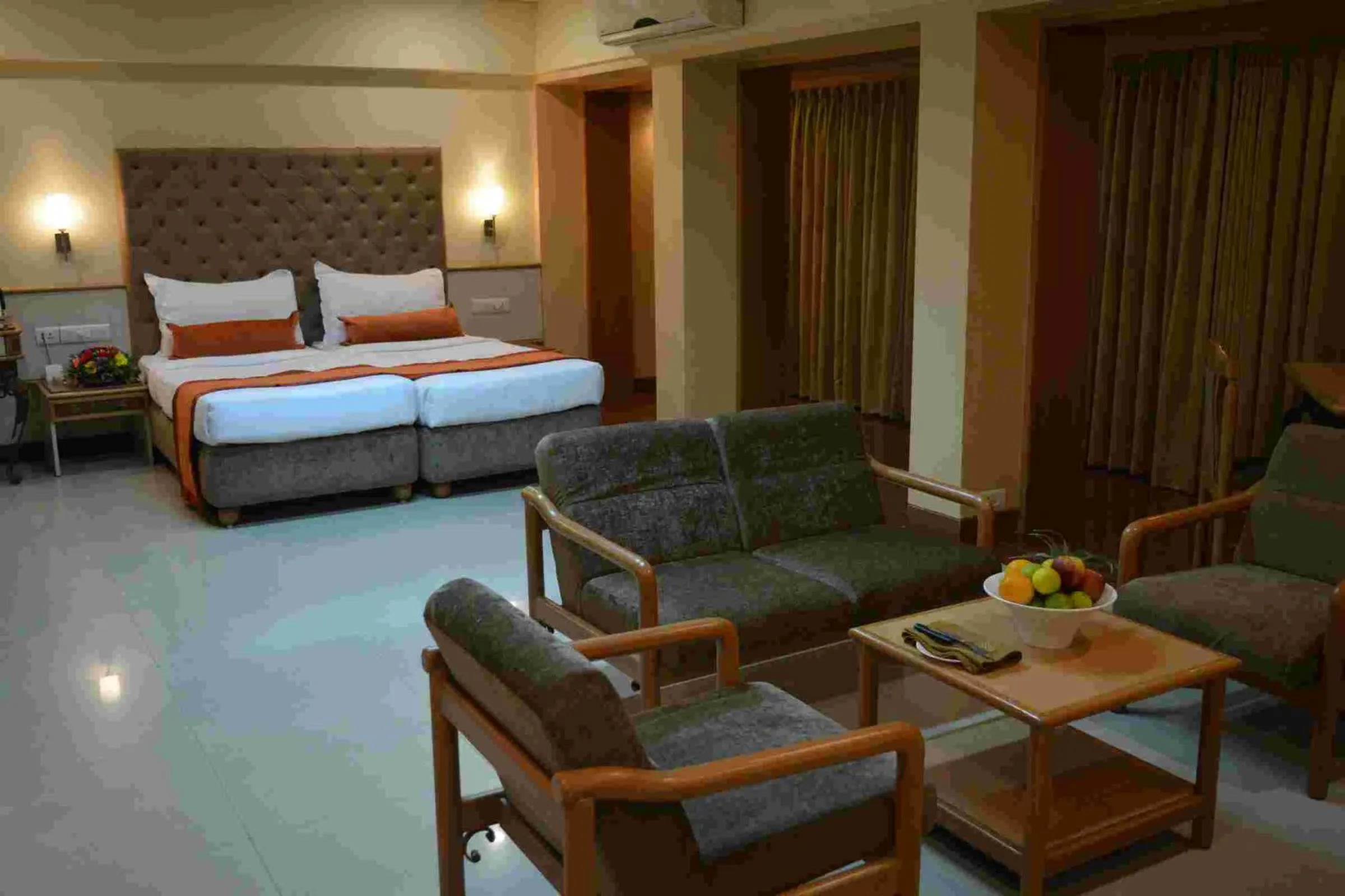 Bedroom, Bed in Hotel Shree Panchratna Pune