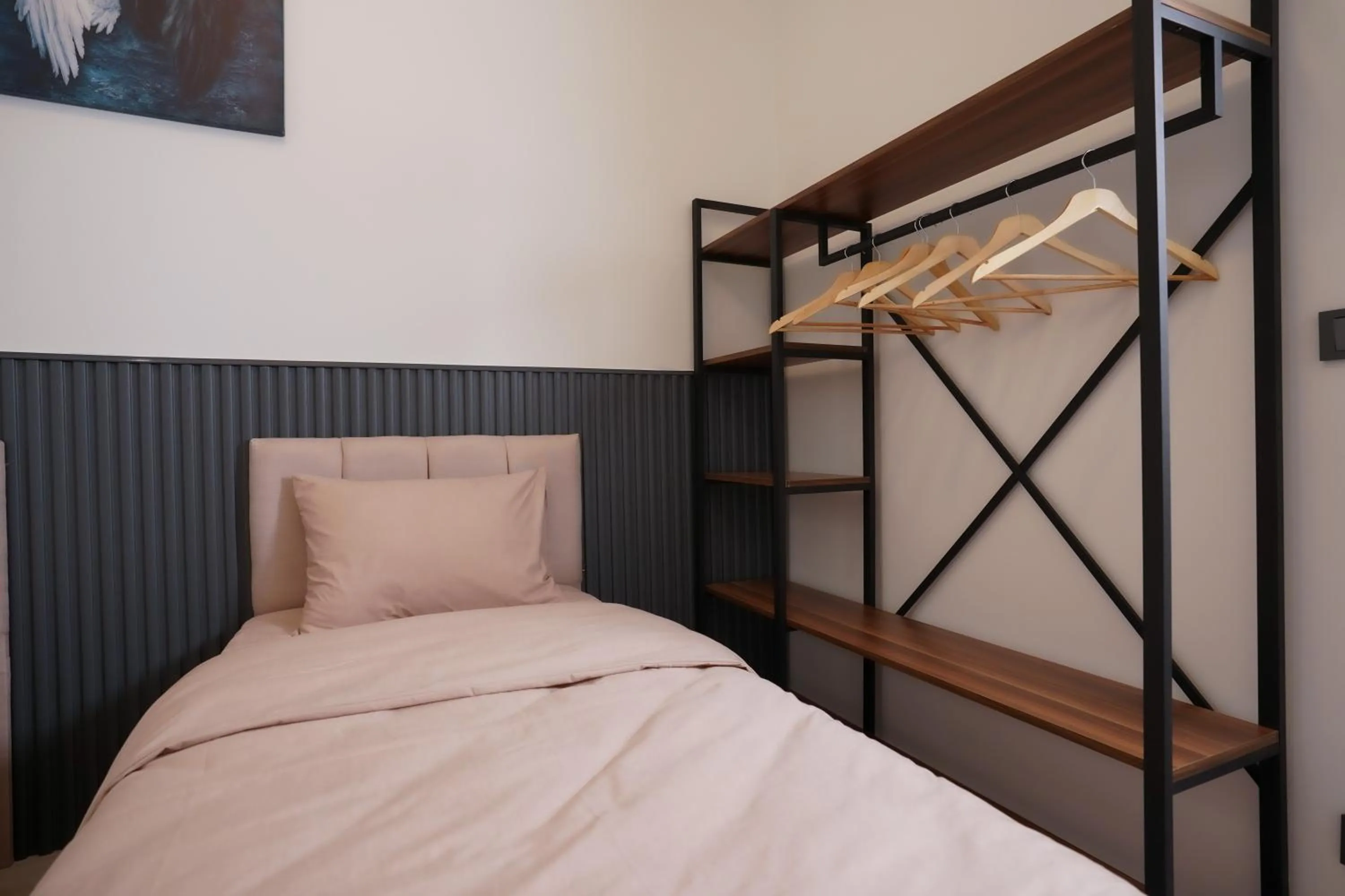 Bedroom, Bed in Merkuri apartments