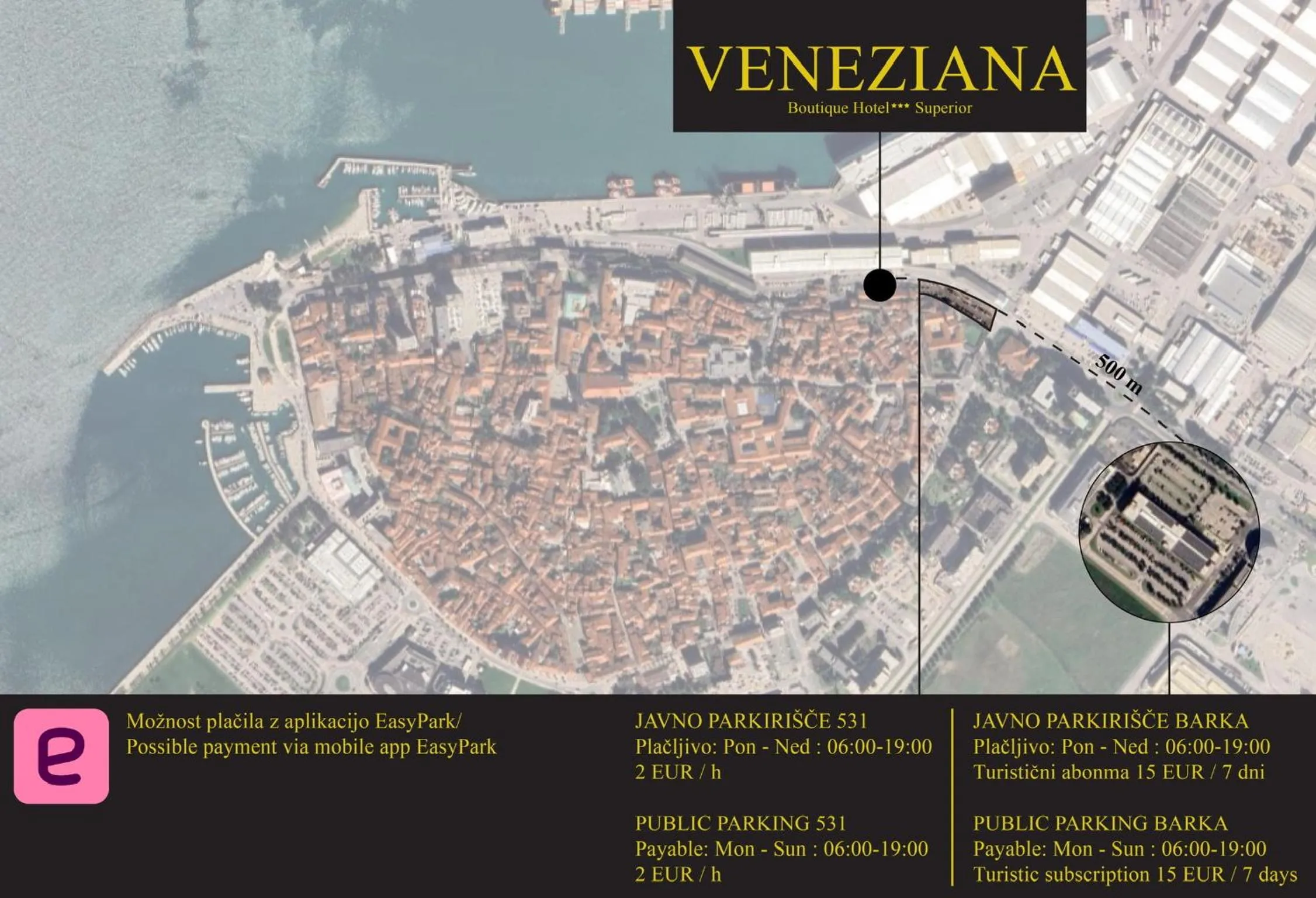 Parking in VENEZIANA Boutique Hotel Superior