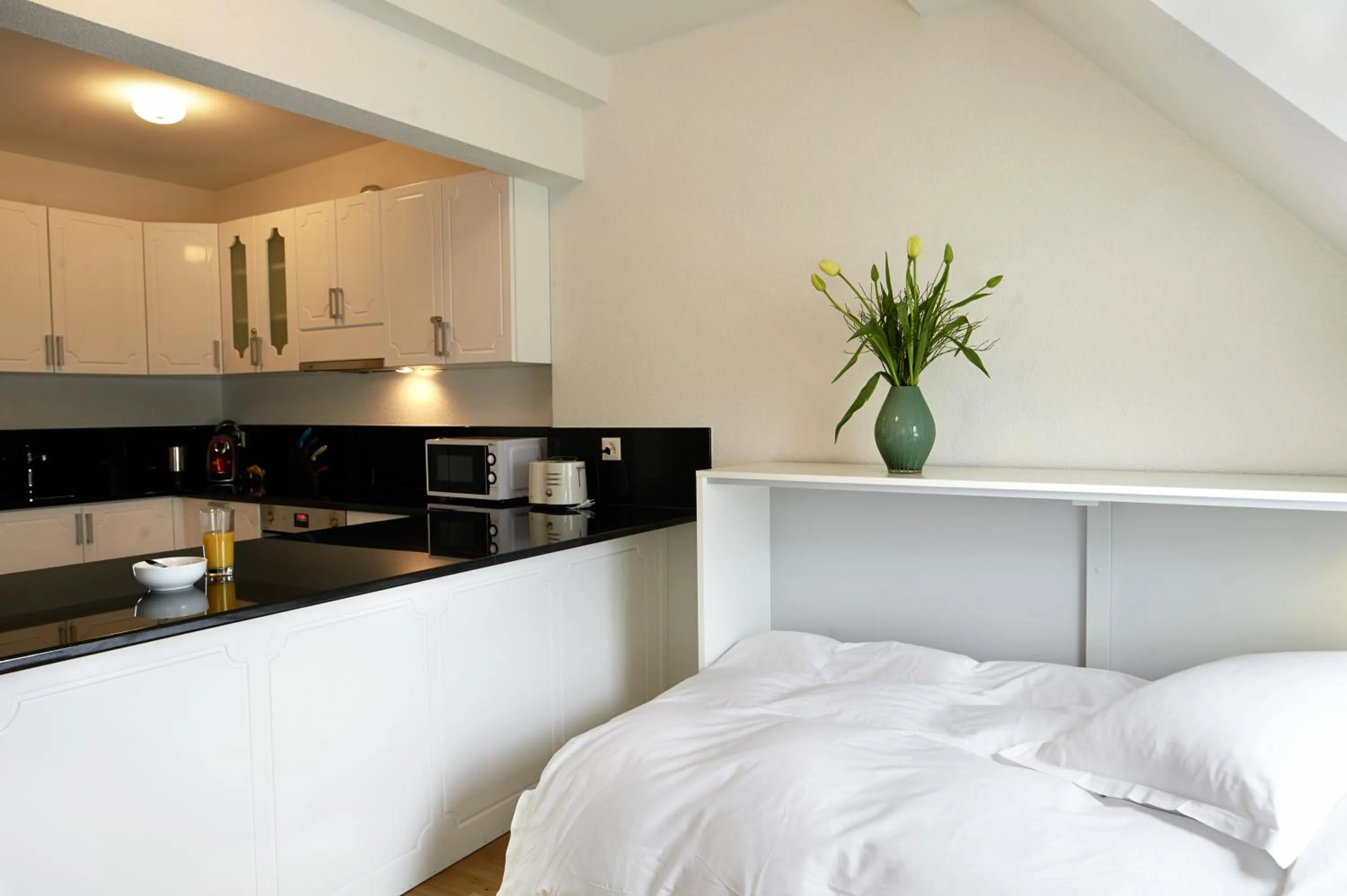 Kitchen or kitchenette in Residence Apartments by Hotel du Commerce