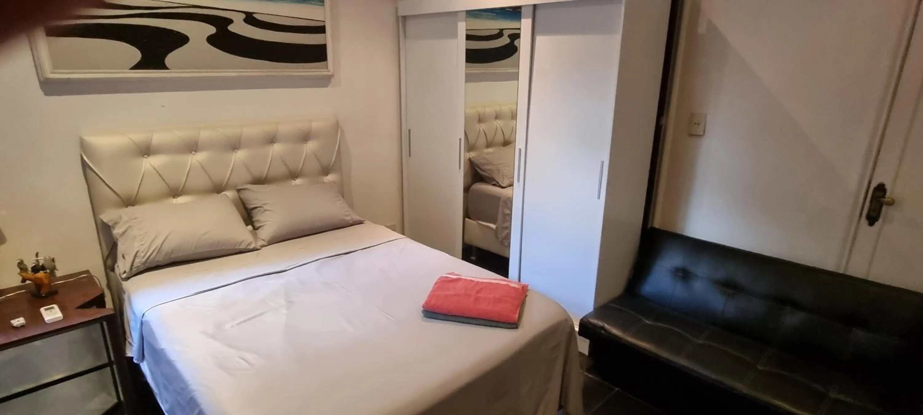 Bed in The best Copacabana Luxury Design 3 Bedroom room 3 bathroom 85 inch cinema tv top location