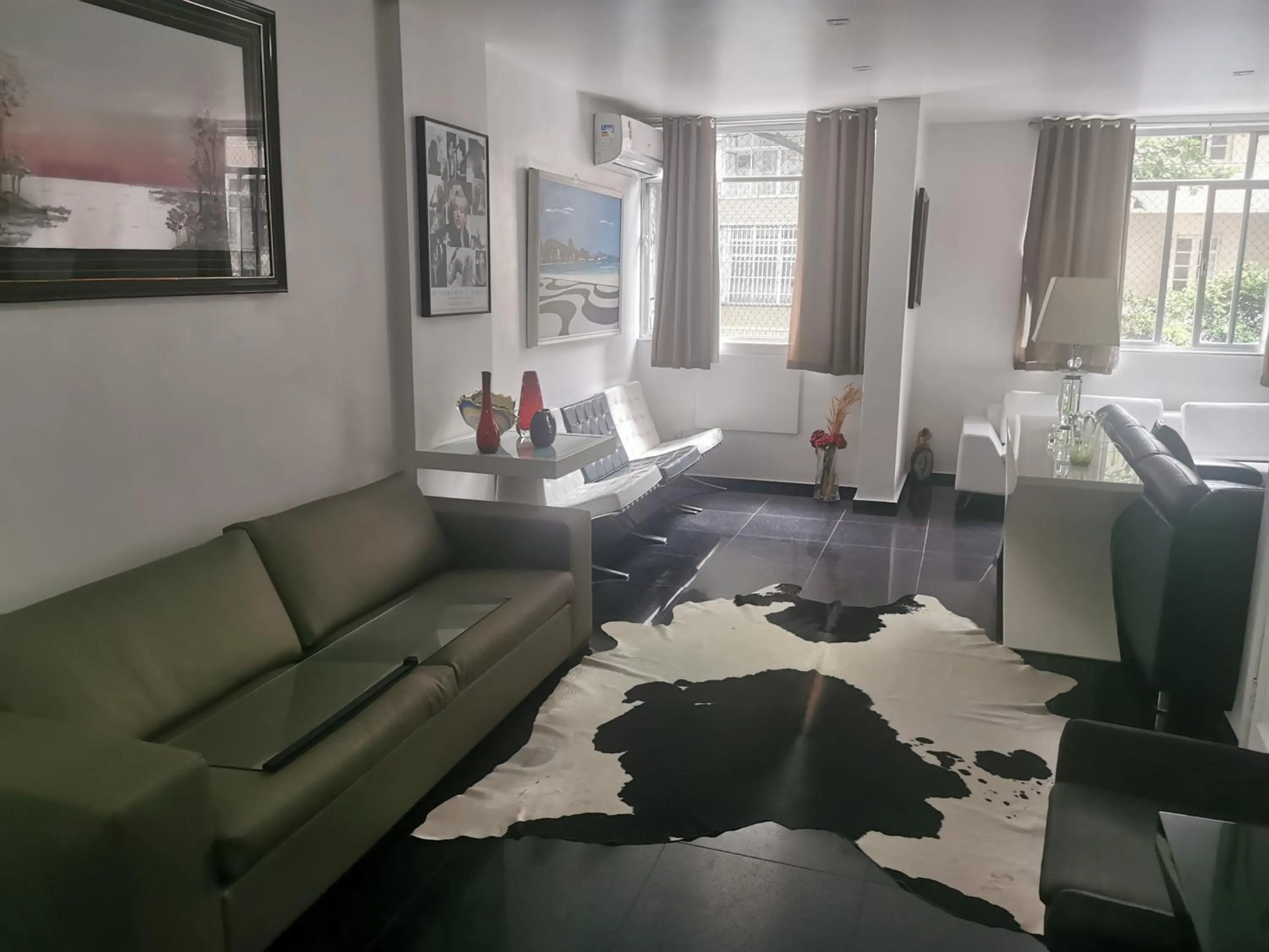 Bed in The best Copacabana Luxury Design 3 Bedroom room 3 bathroom 85 inch cinema tv top location