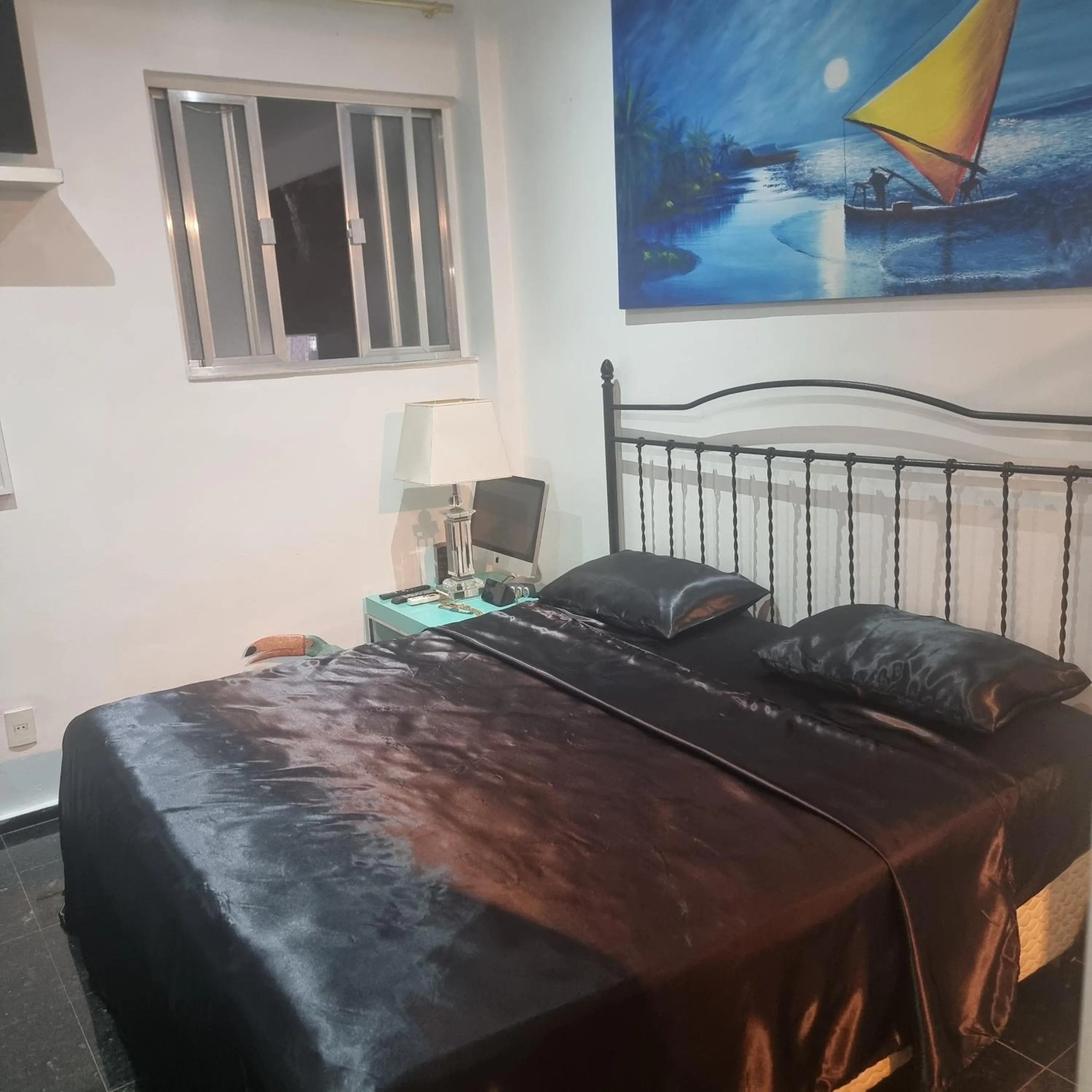 Bed in The best Copacabana Luxury Design 3 Bedroom room 3 bathroom 85 inch cinema tv top location