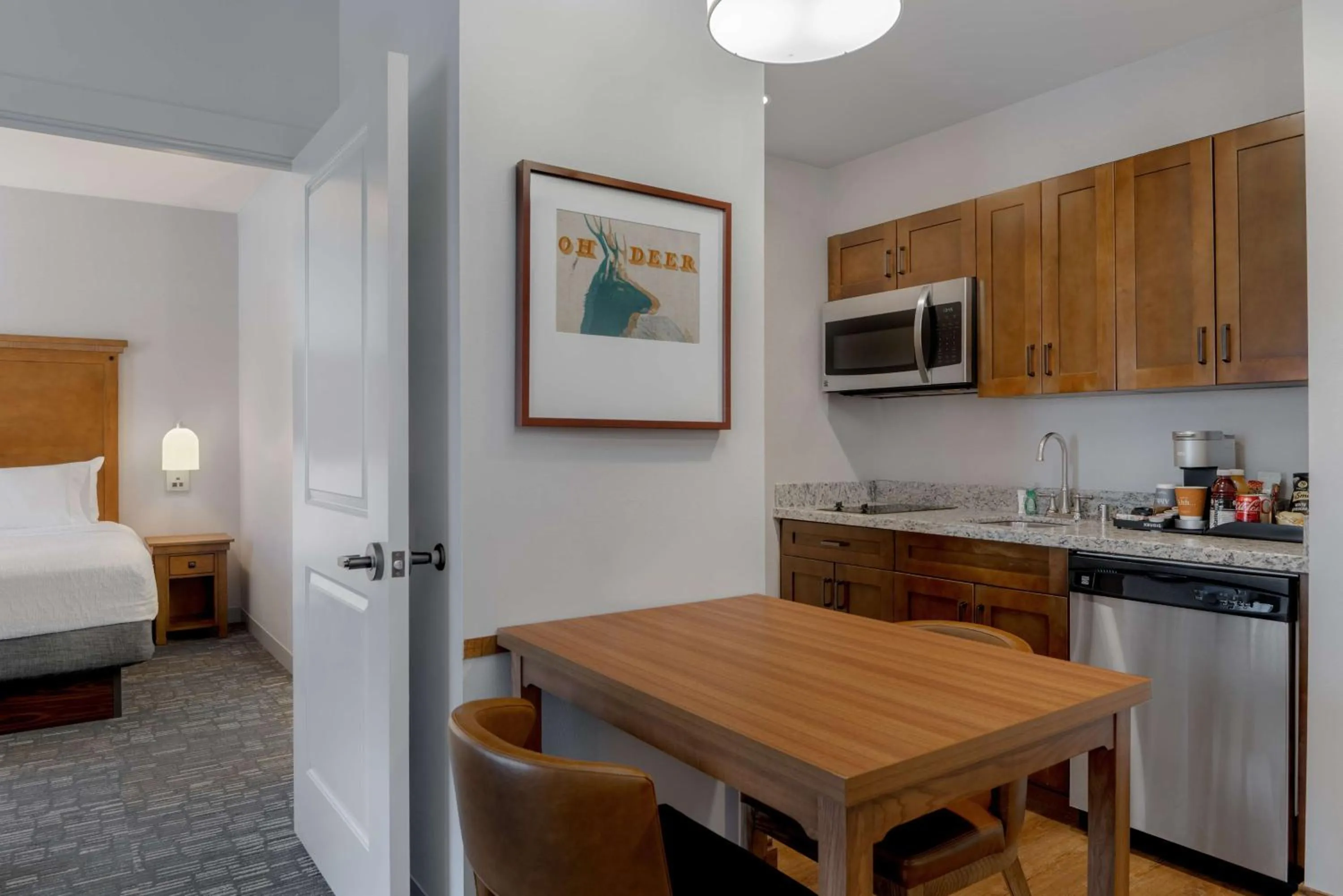 Kitchen or kitchenette, Bed in Homewood Suites by Hilton Billings