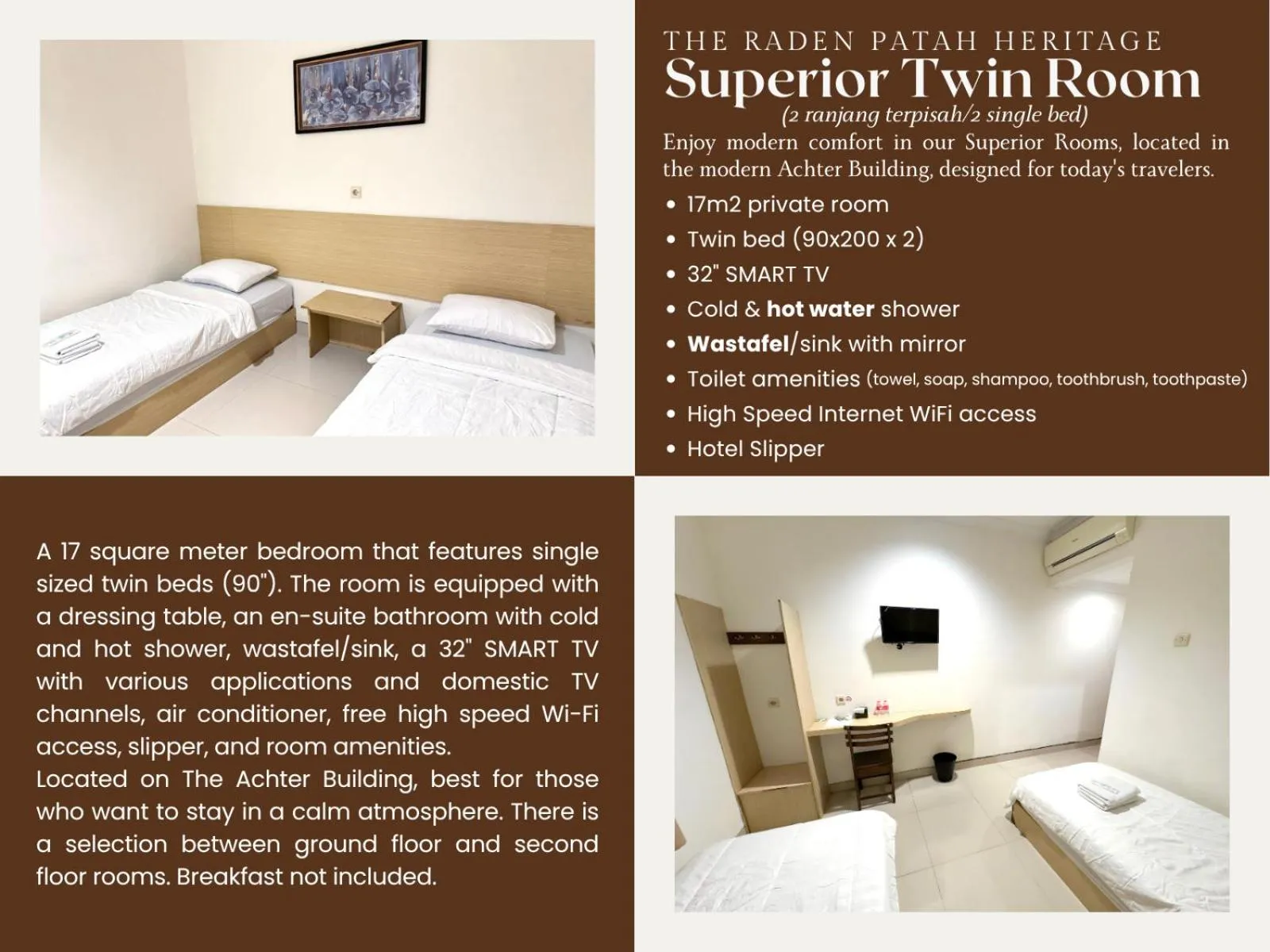 Text overlay, Bed in The Raden Patah Heritage Kota Lama Semarang