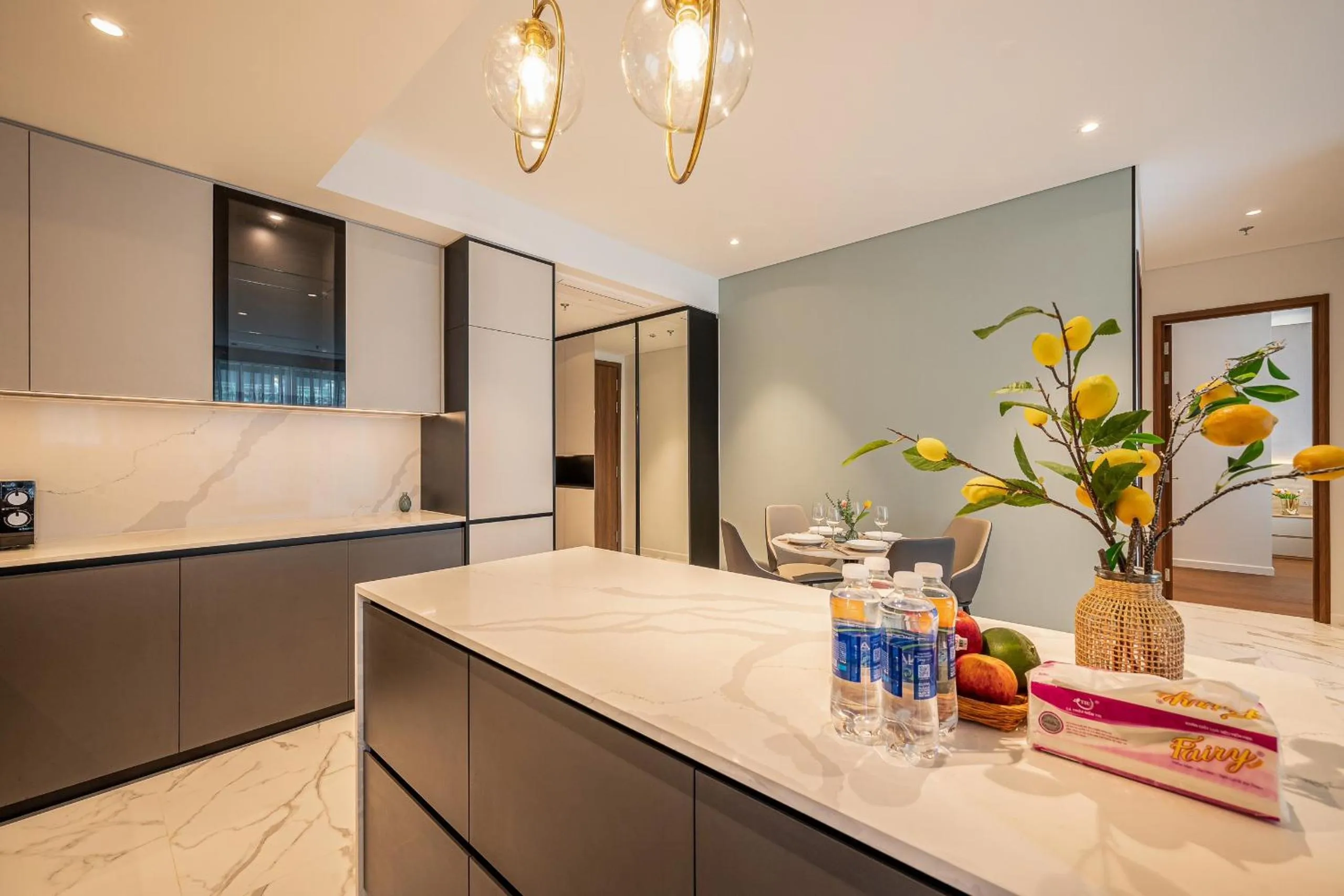 Kitchen or kitchenette in Metropole Thu Thiem Condo Apartment