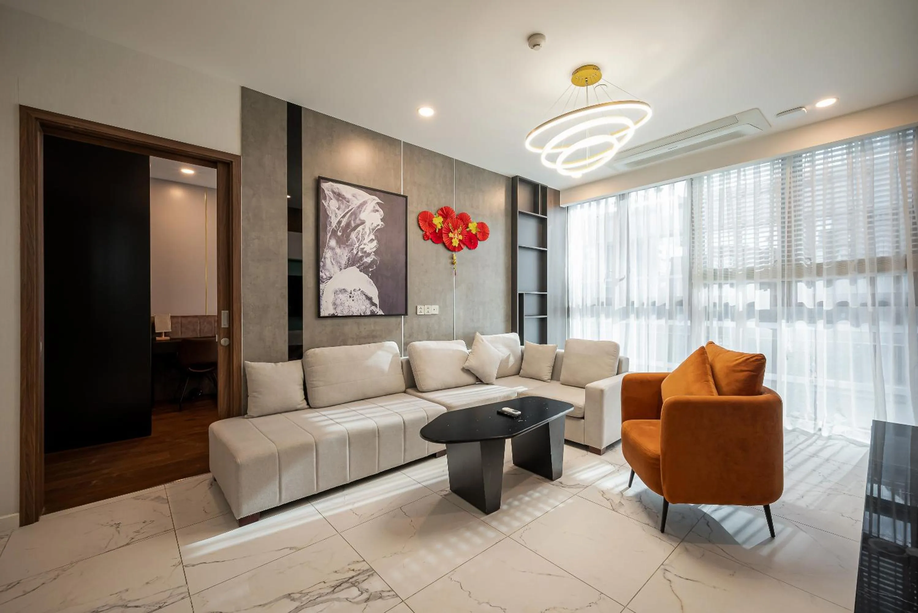 Living room in Metropole Thu Thiem Condo Apartment