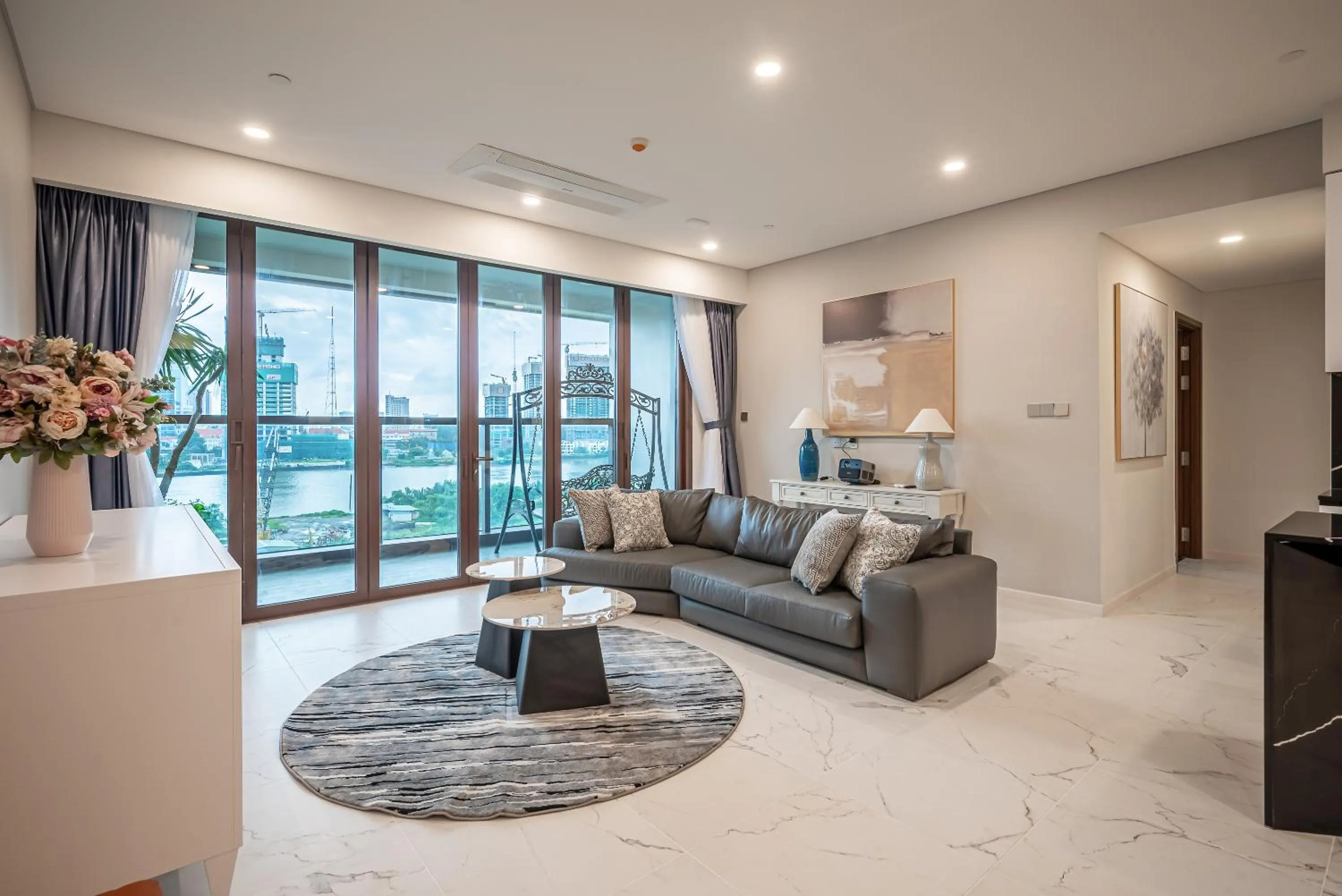 Living room in Metropole Thu Thiem Condo Apartment