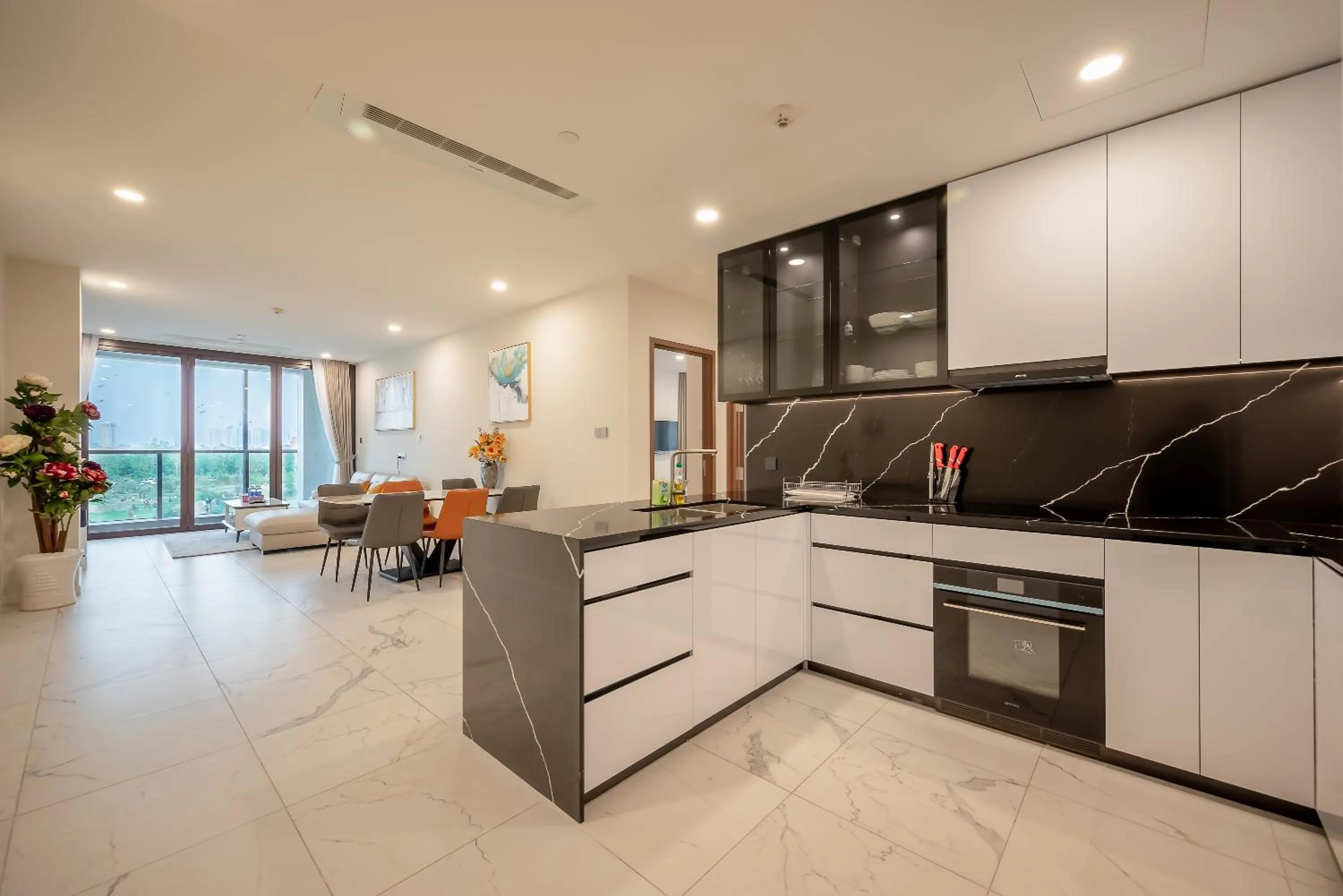 Living room in Metropole Thu Thiem Condo Apartment