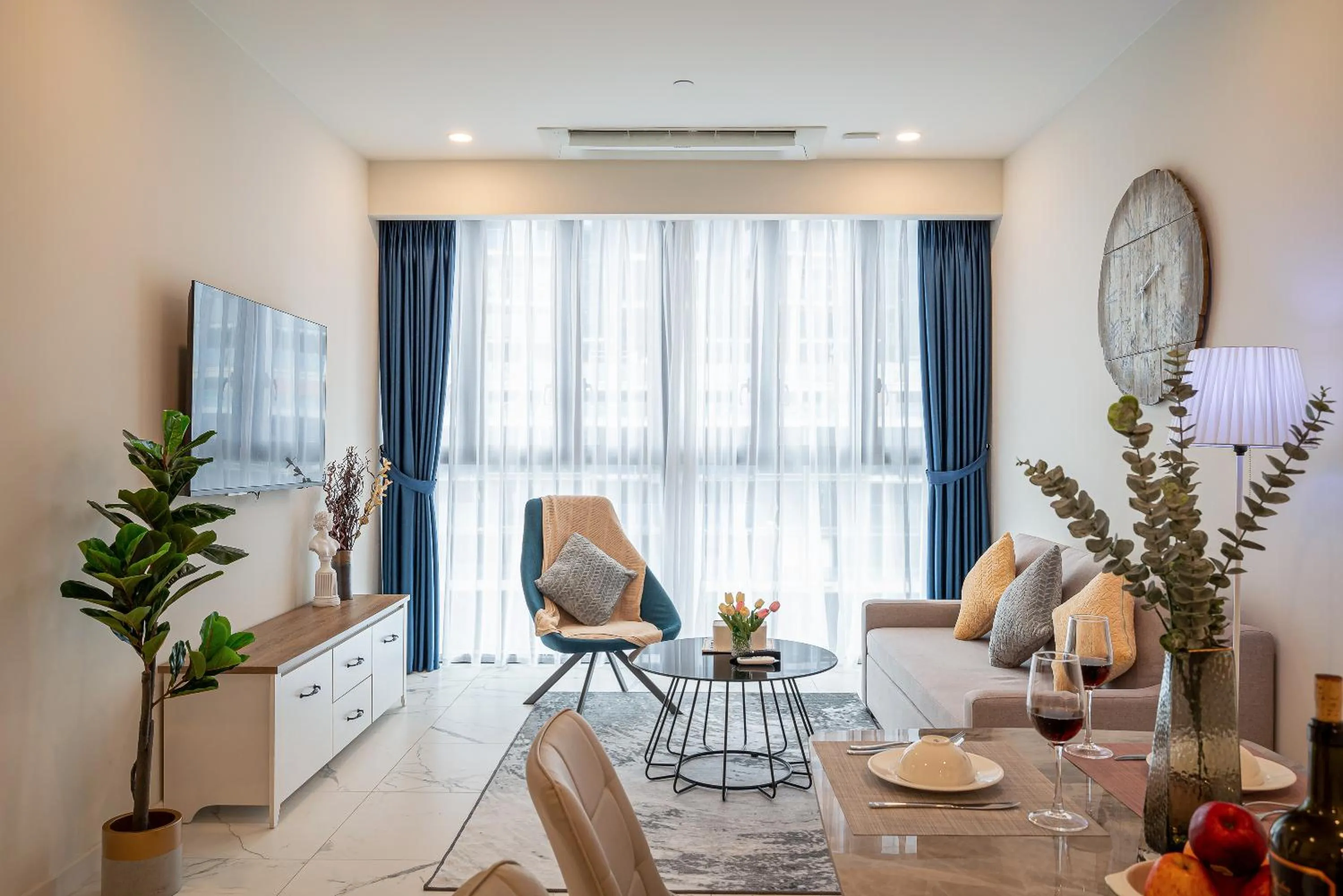 Living room in Metropole Thu Thiem Condo Apartment