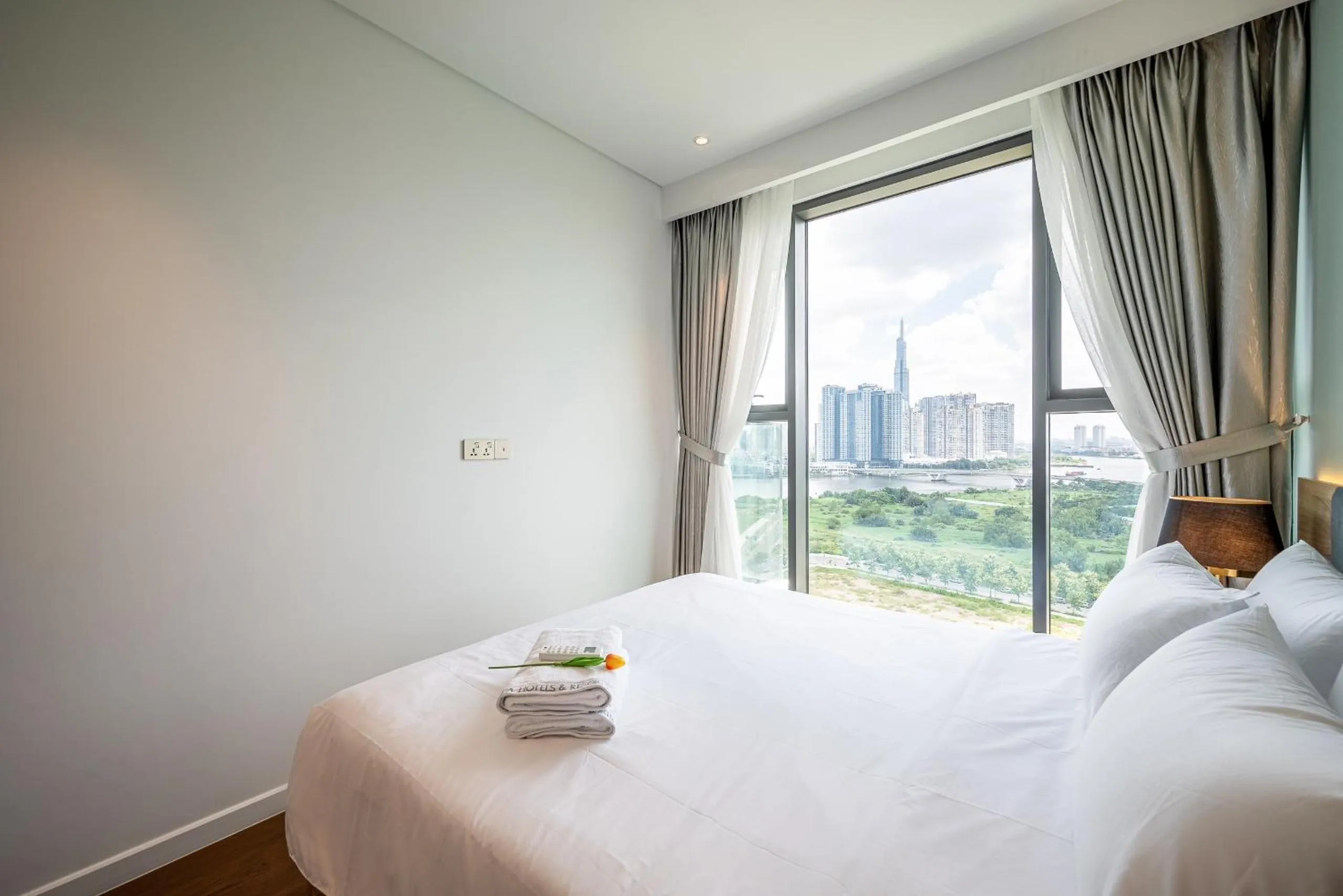 Bed in Metropole Thu Thiem Condo Apartment