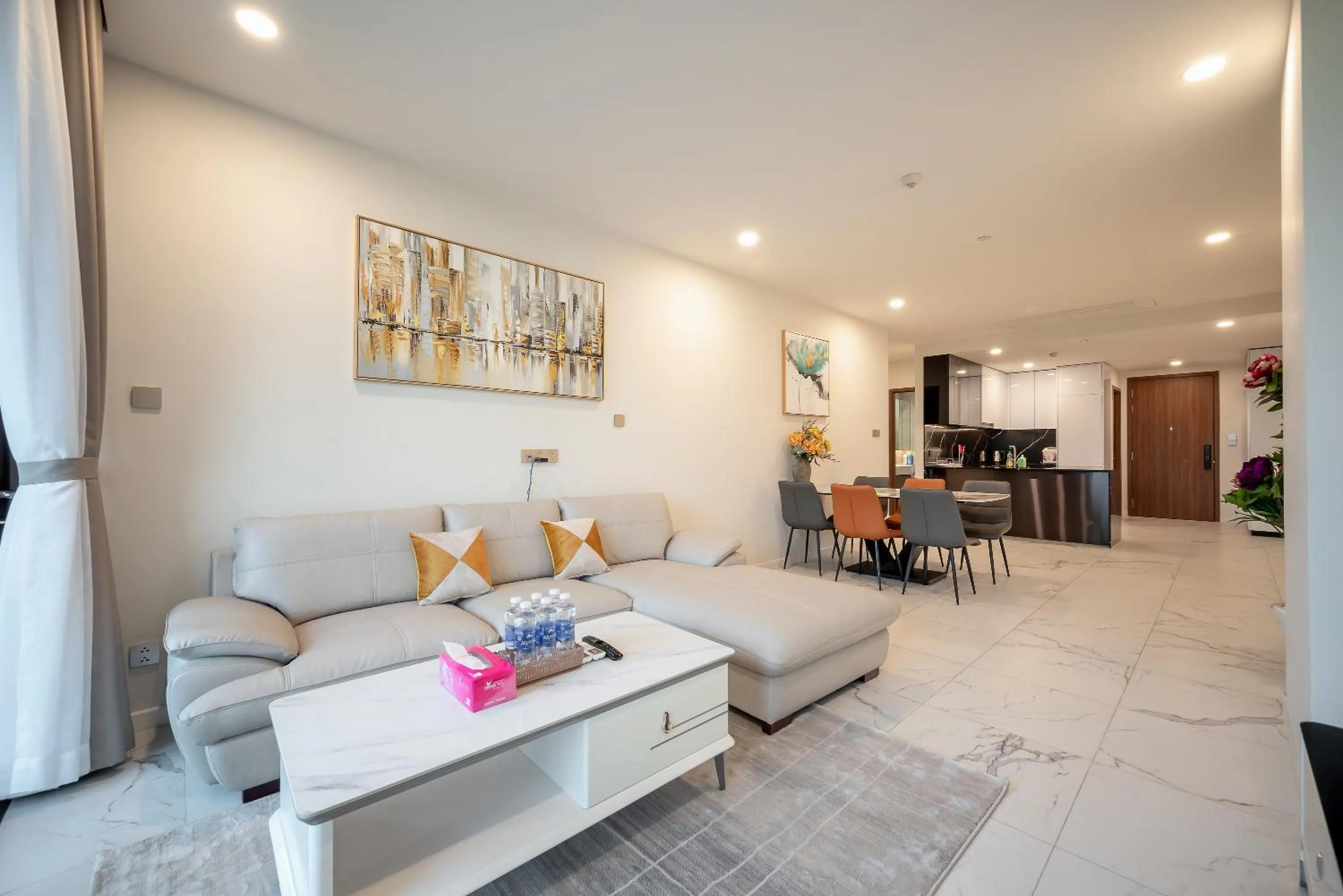 Living room in Metropole Thu Thiem Condo Apartment