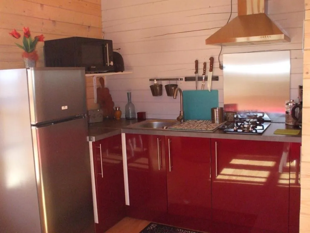Kitchen or kitchenette in Chalets du Bois de Vache
