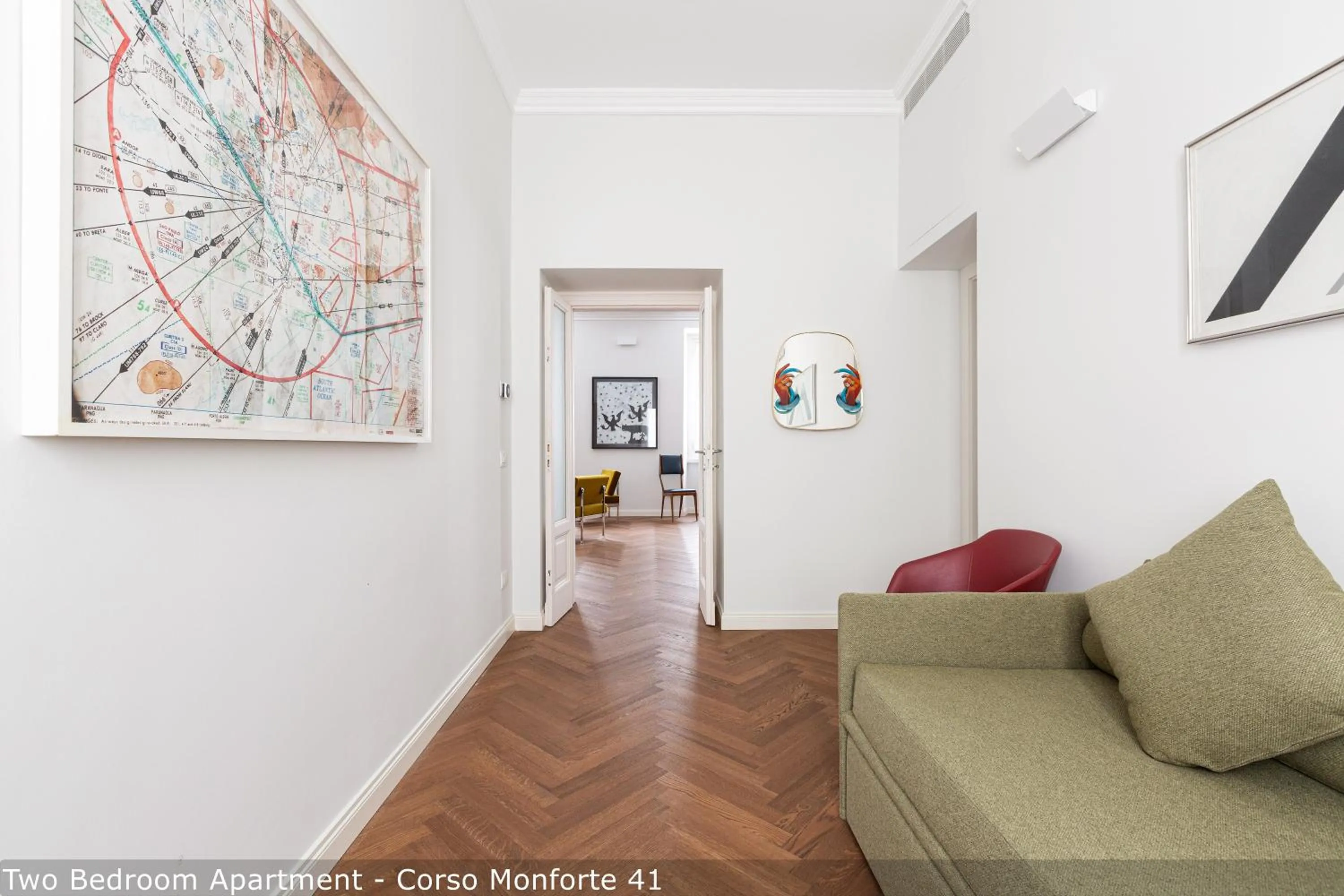Living room in Brera Apartments in San Babila