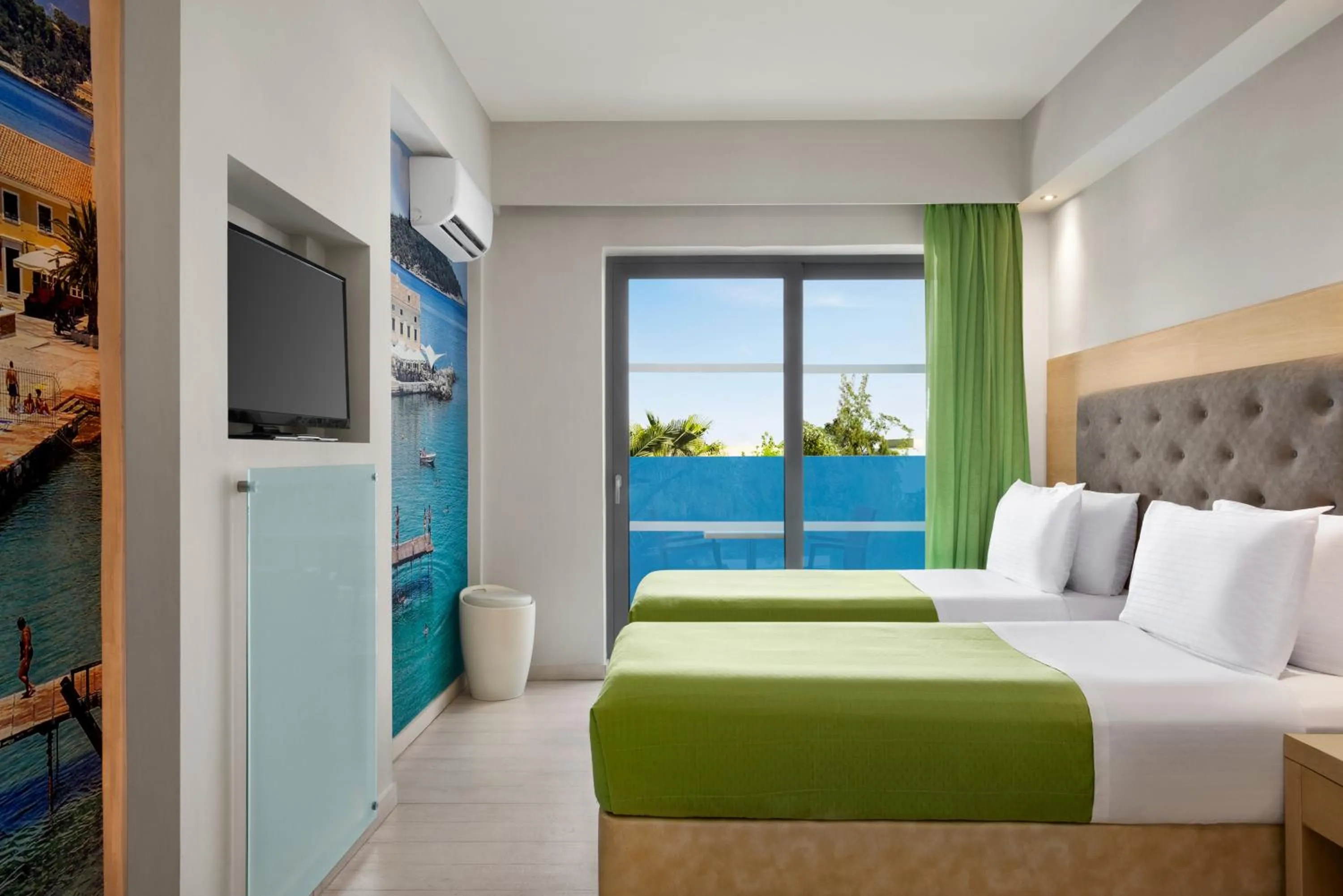 View (from property/room), Bed in TRYP by Wyndham Corfu Dassia