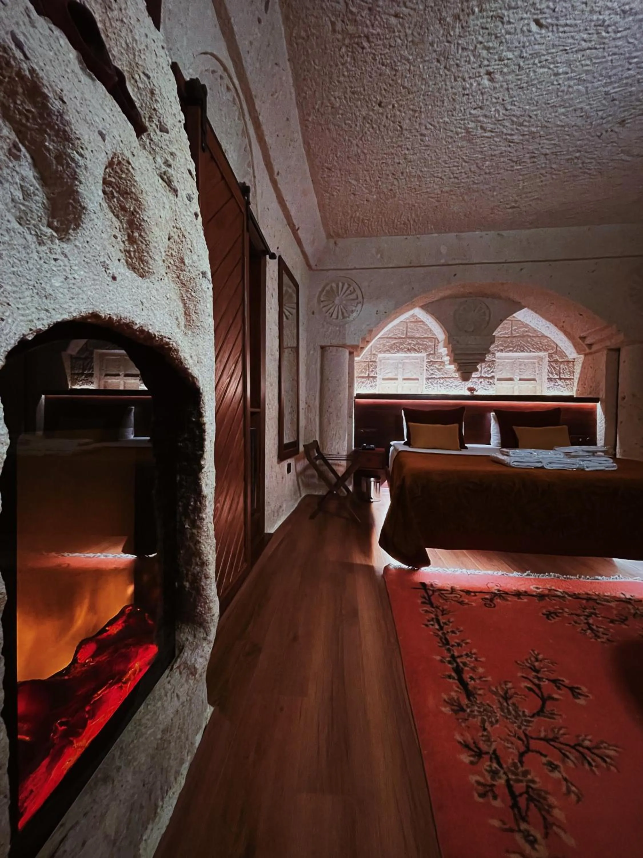 Bed in Mimi Cappadocia Luxury Cave Hotel