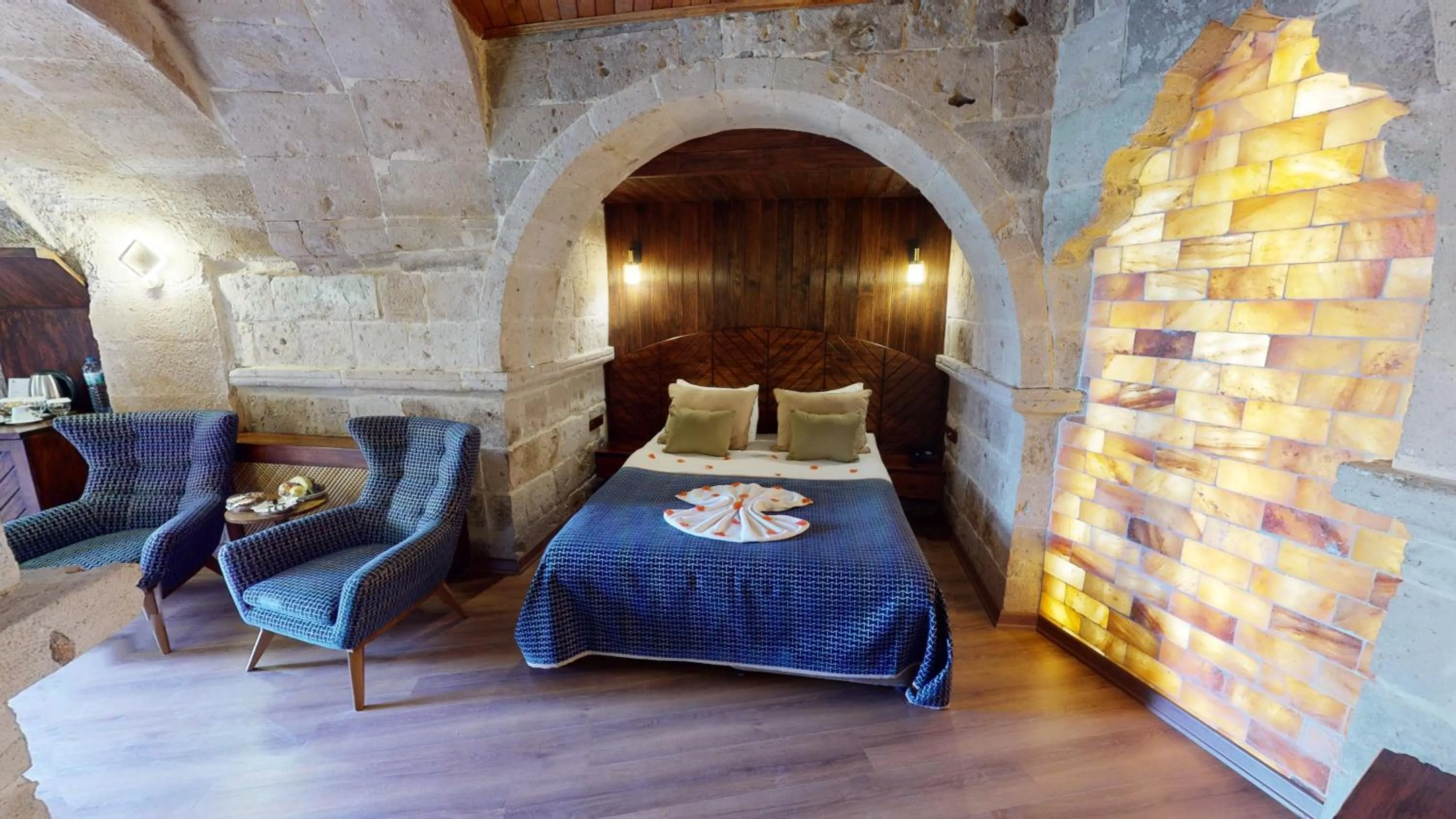Bed in Mimi Cappadocia Luxury Cave Hotel