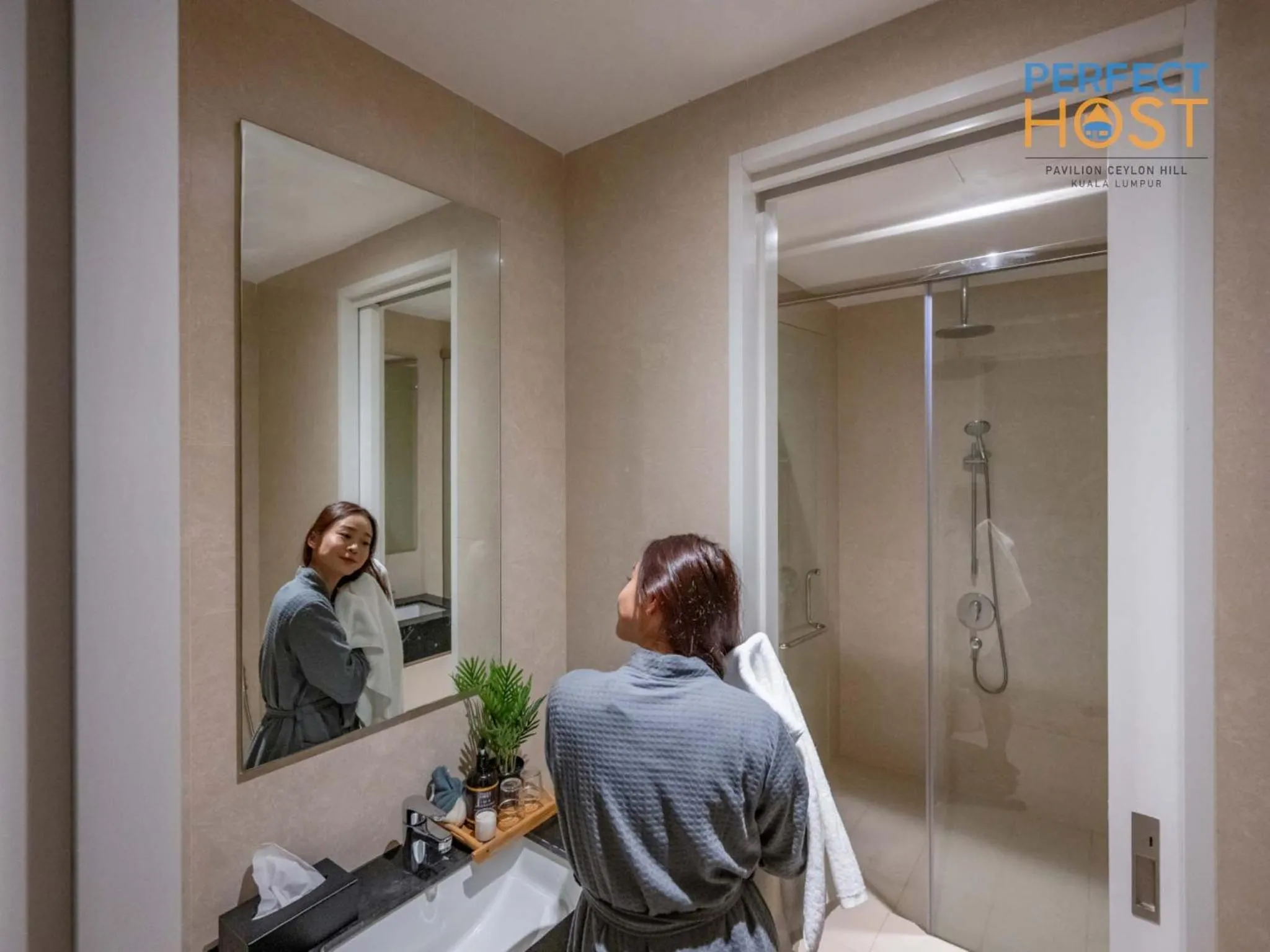 Shower in Pavilion Ceylon Hill Suites, Bukit Bintang by Perfect Host