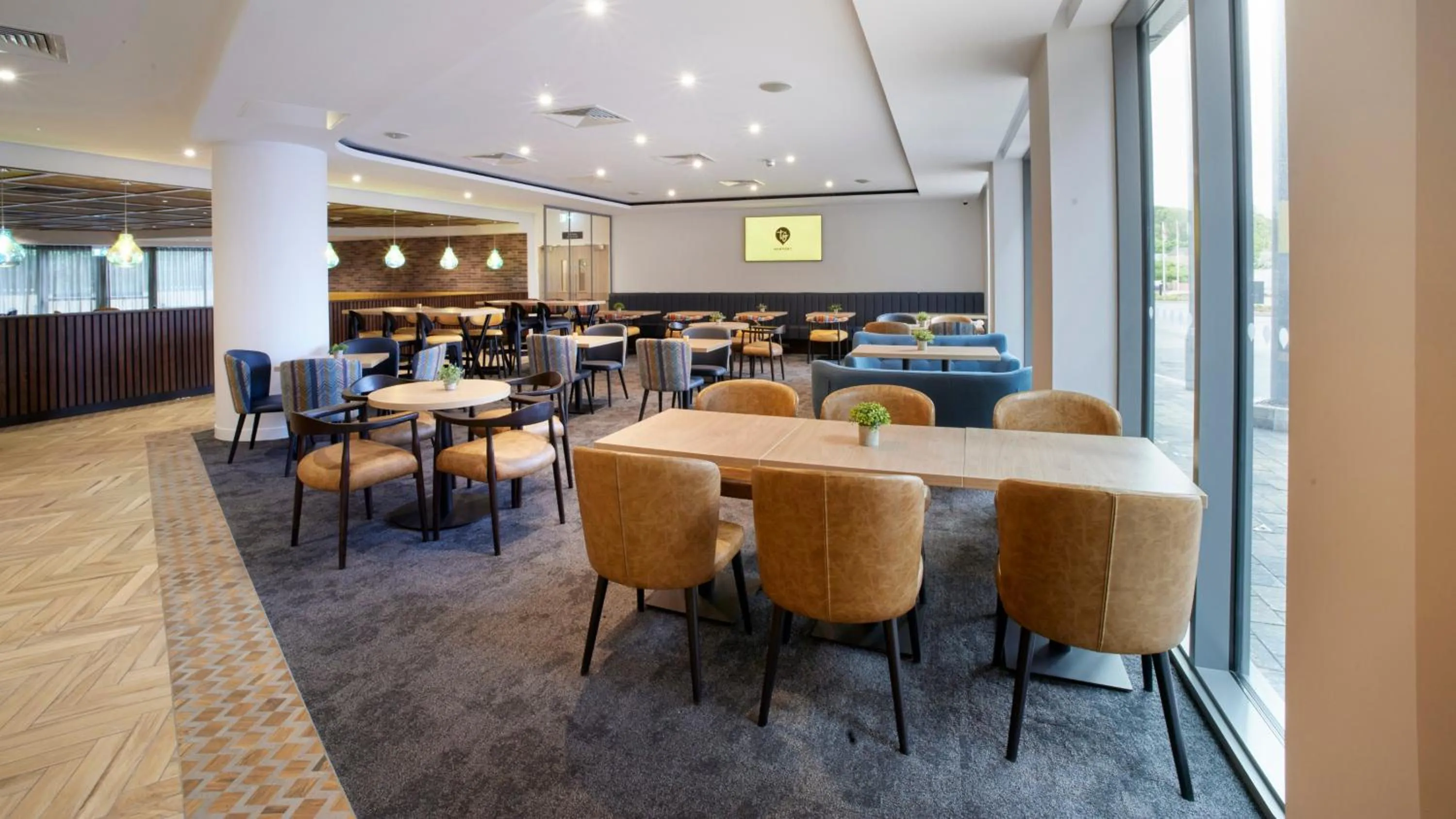 Seating area in Tŷ Newport