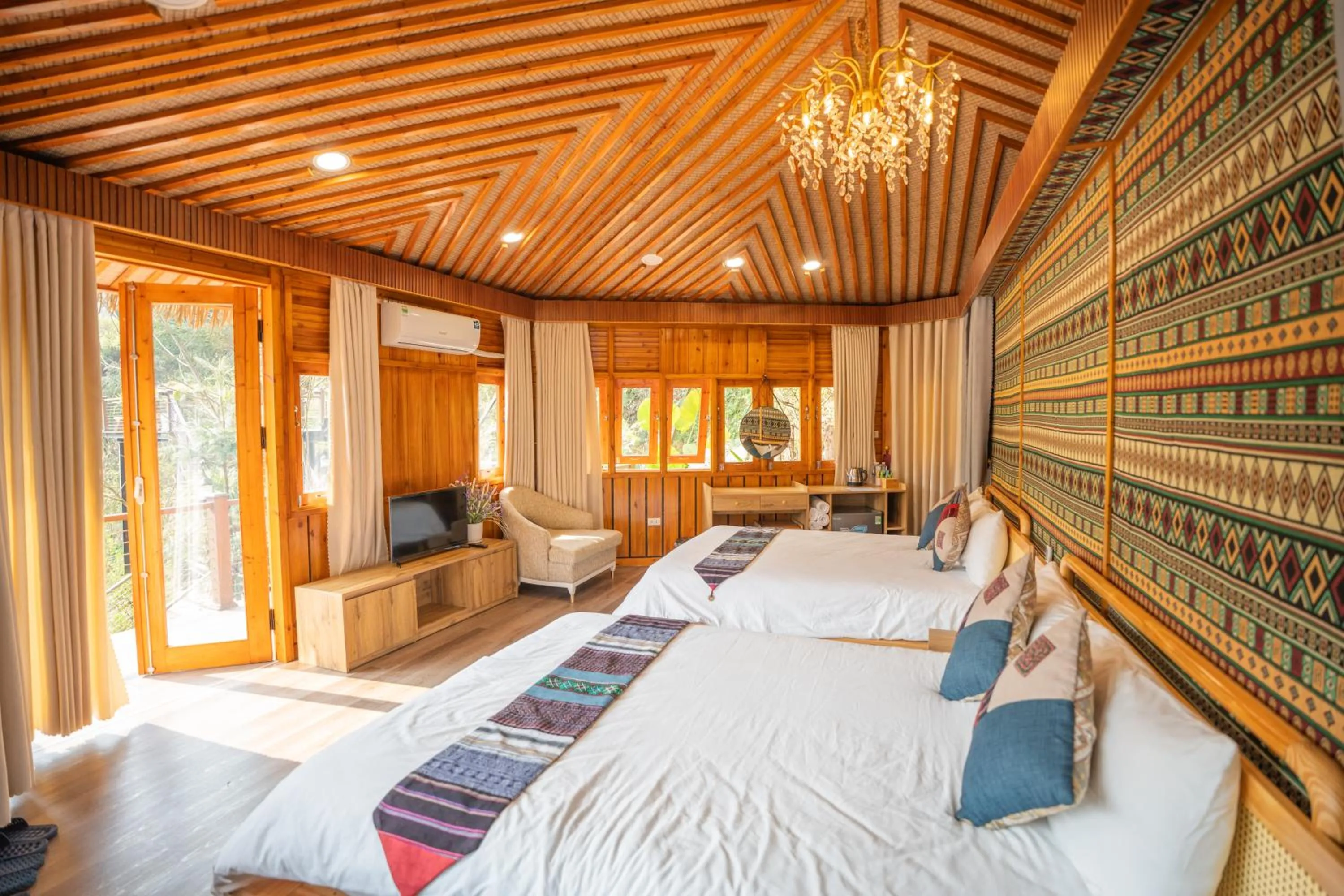 Bed in Sinai Bungalow & Hotel SaPa