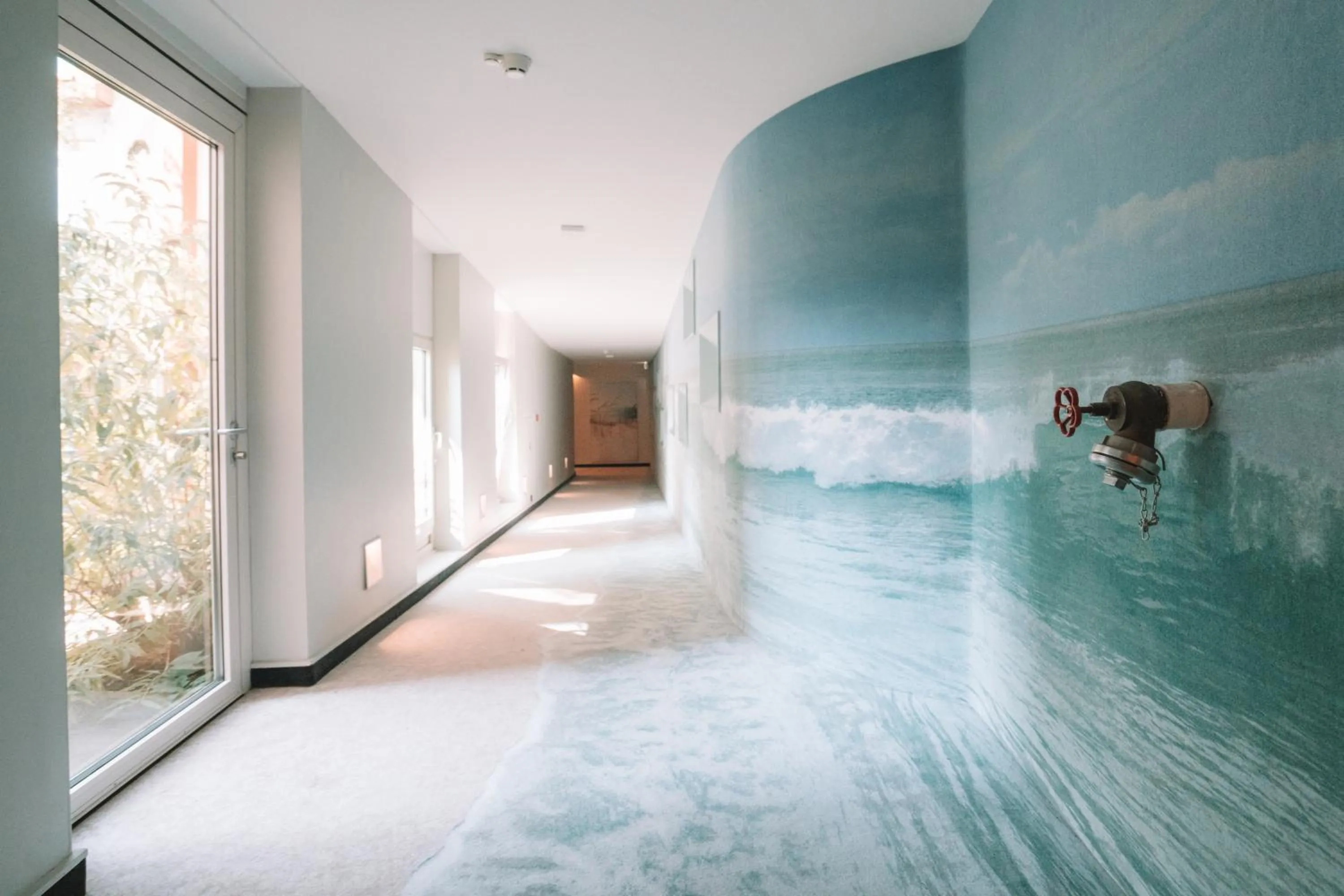 Swimming pool in blooming