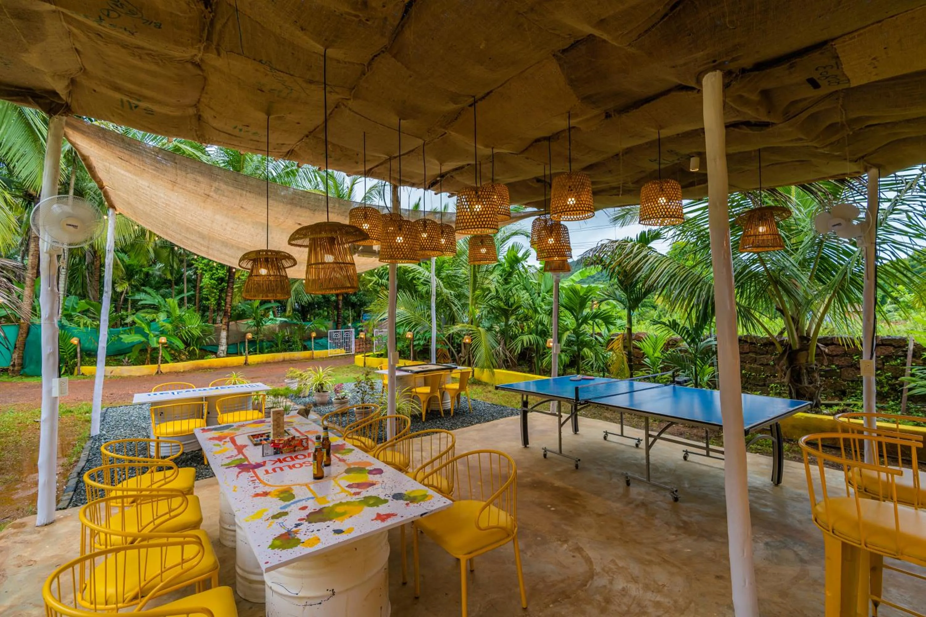 Patio in Whoopers Party Hostel, Palolem
