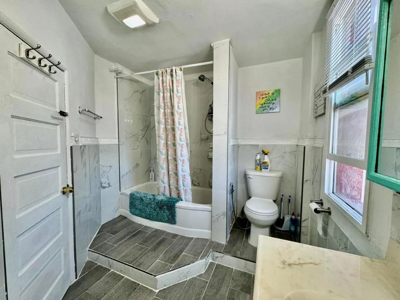 Shower in Tiny Private Room at the Upper Level of a Big House with Shared Bathroom