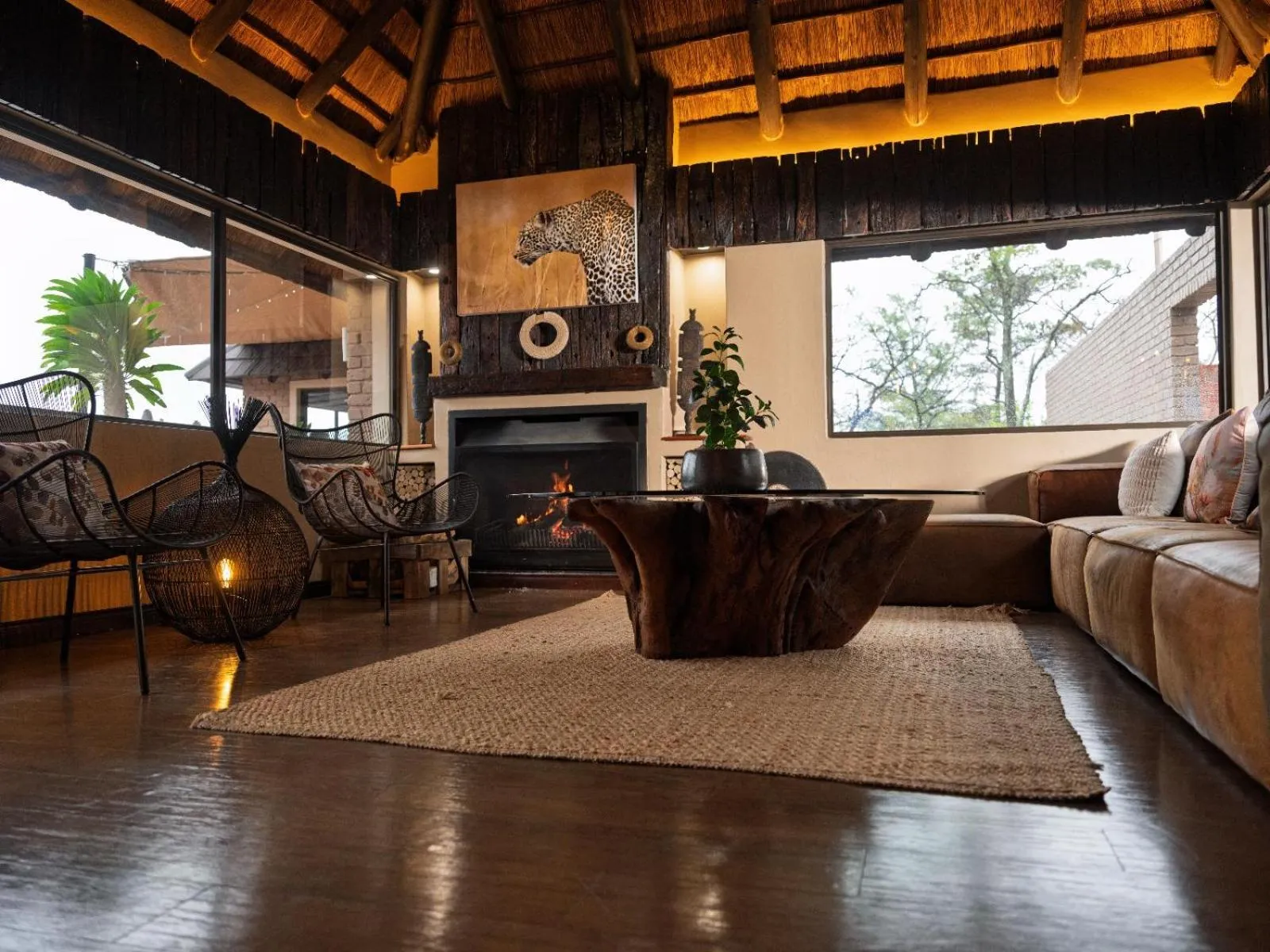 Communal lounge/ TV room in Shekinah Lion & Game Lodge