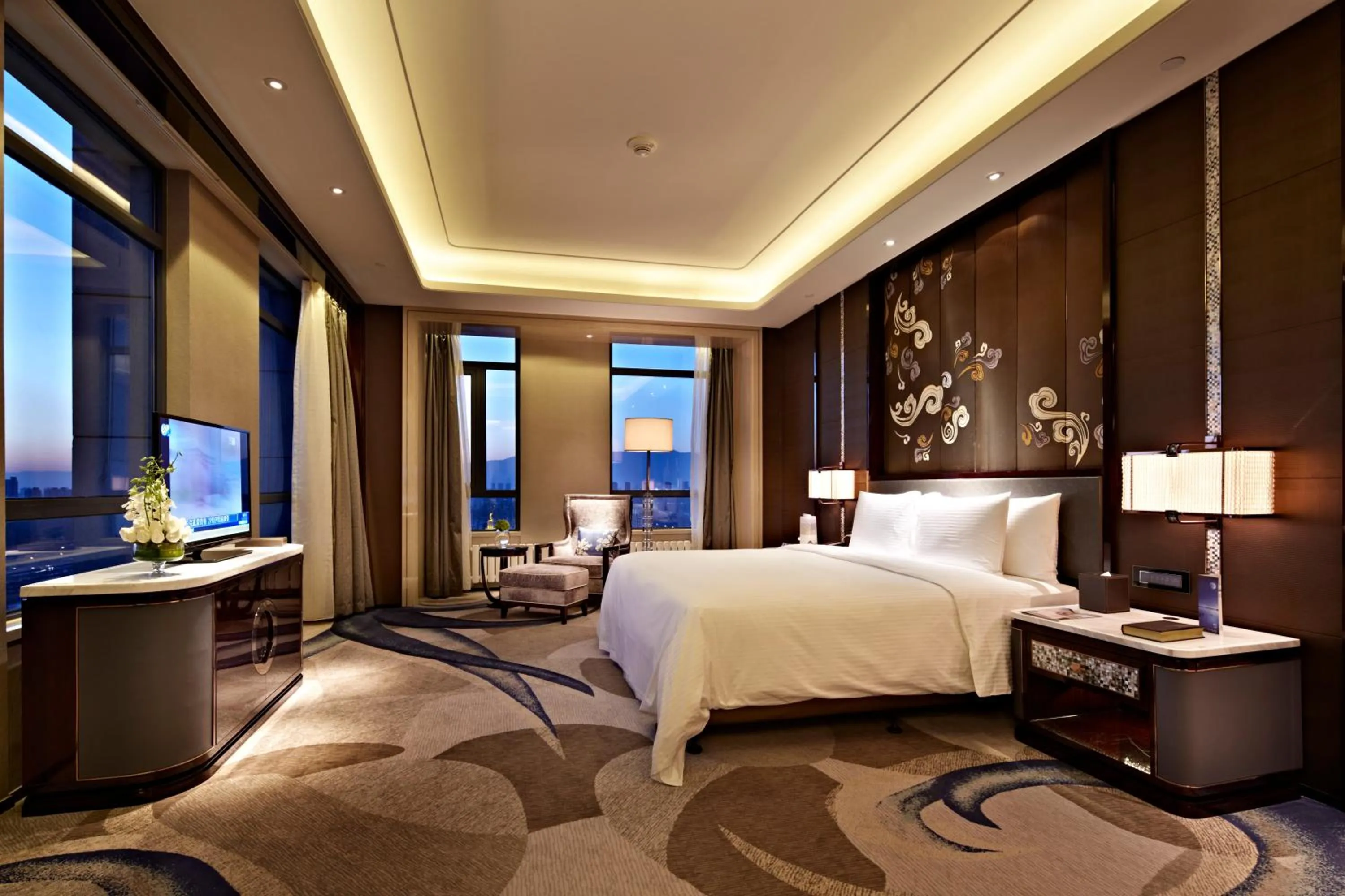 Bedroom, Bed in Wanda Realm Yinchuan