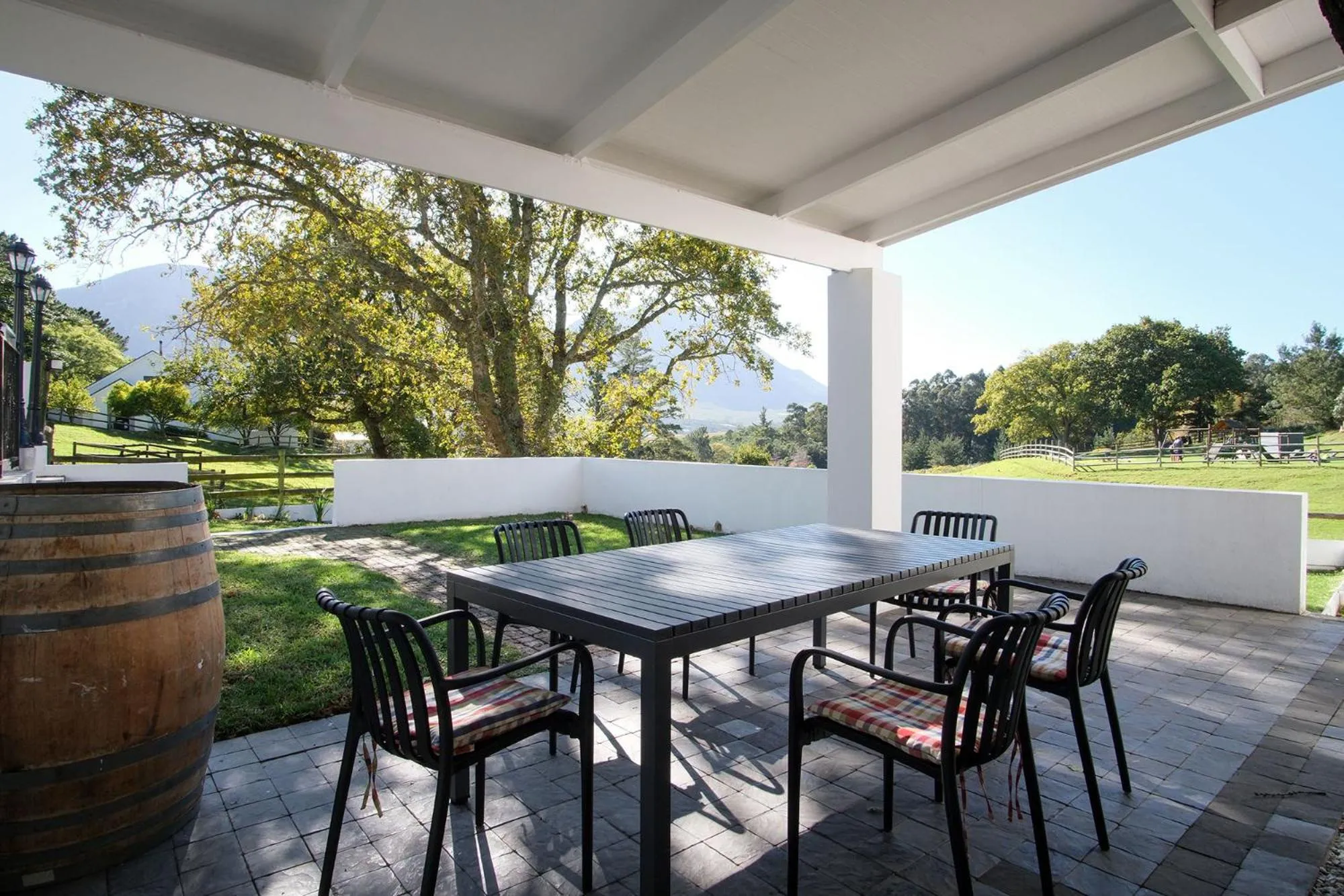 Patio in High Season Farm Luxury Cottages