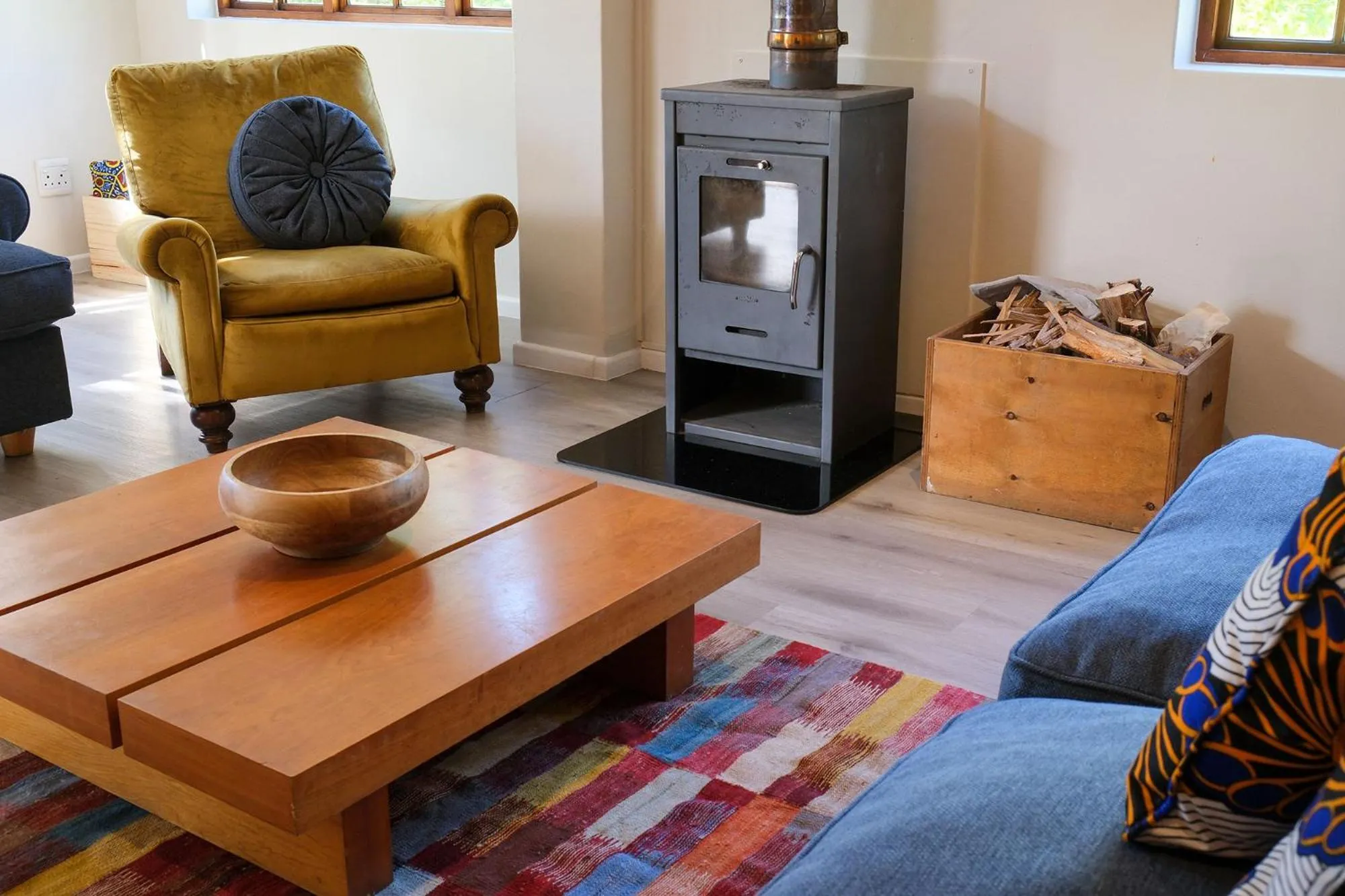 Seating area in High Season Farm Luxury Cottages