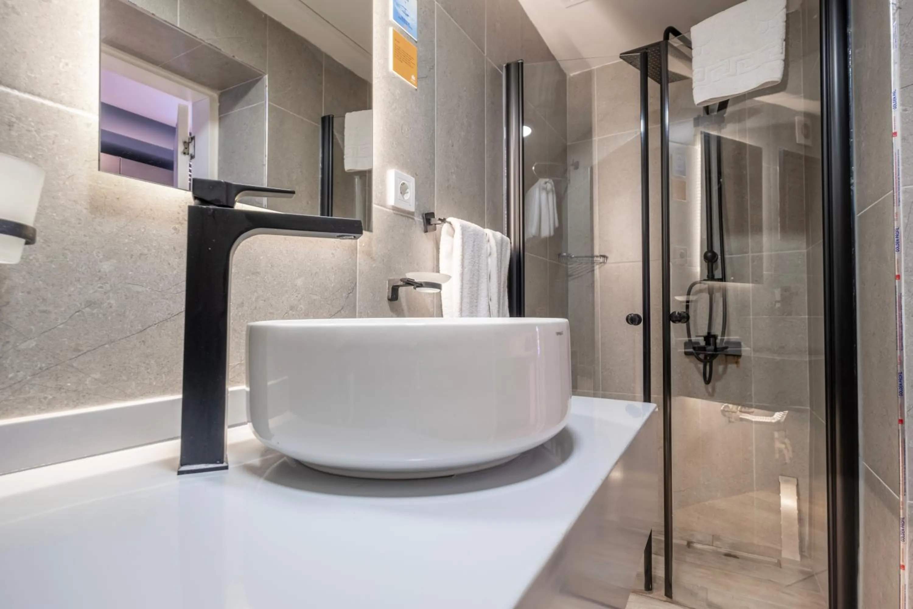 Shower in Selvese Suites, Serviced Living in Galata