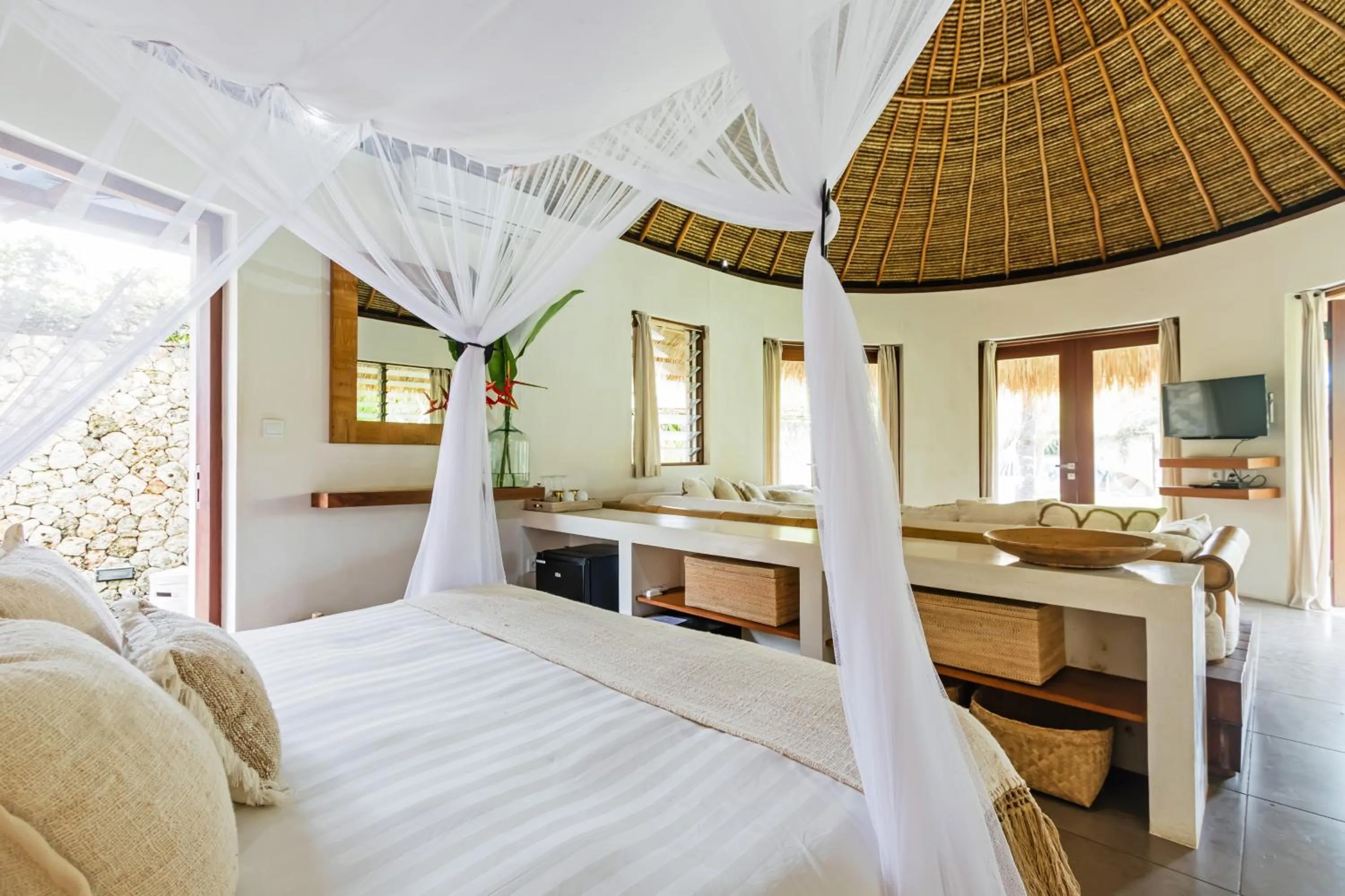 Bed in Acacia Bungalows Bingin