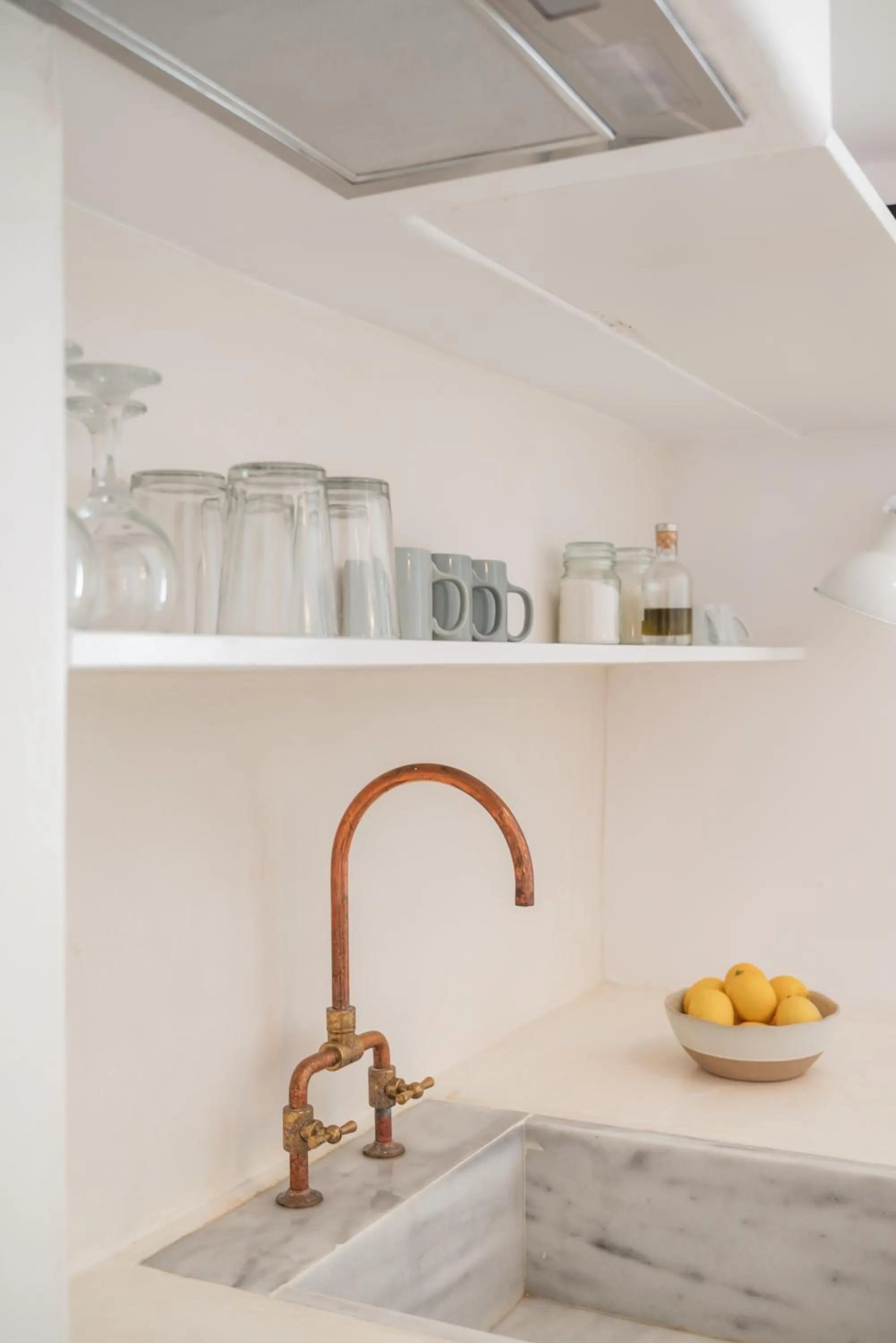 kitchen in aníko suites White Alley