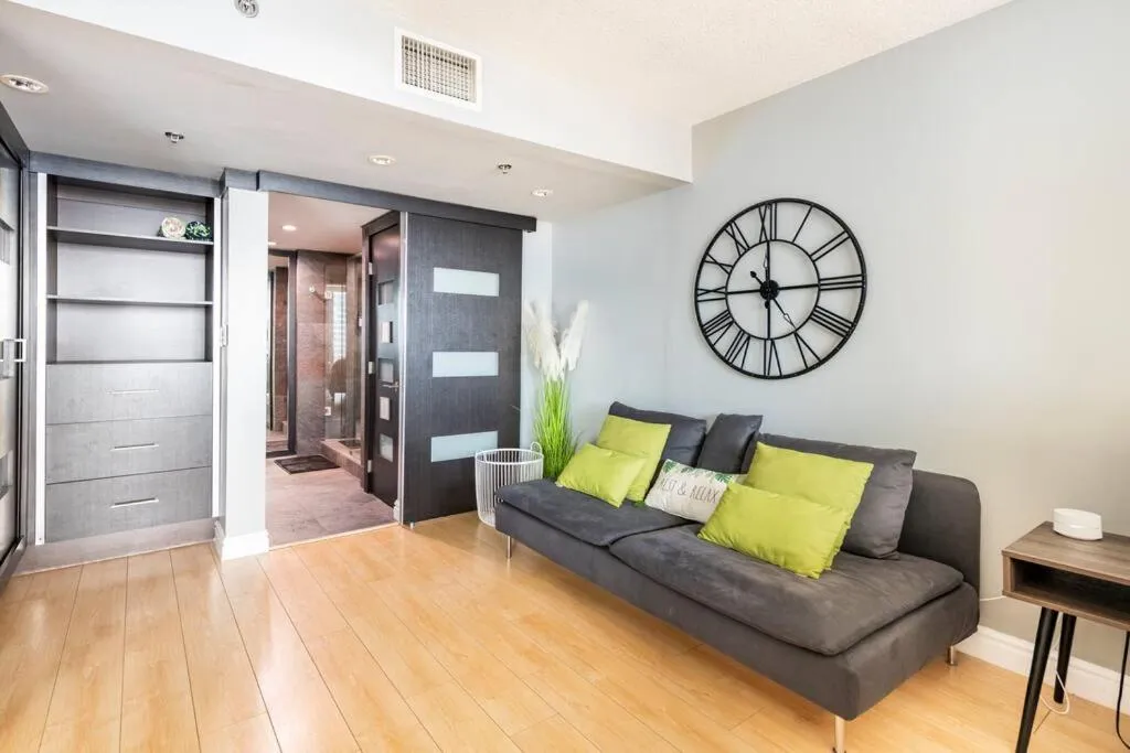 Living room in Brickell Center w/City & Bay View + FREE Parking!