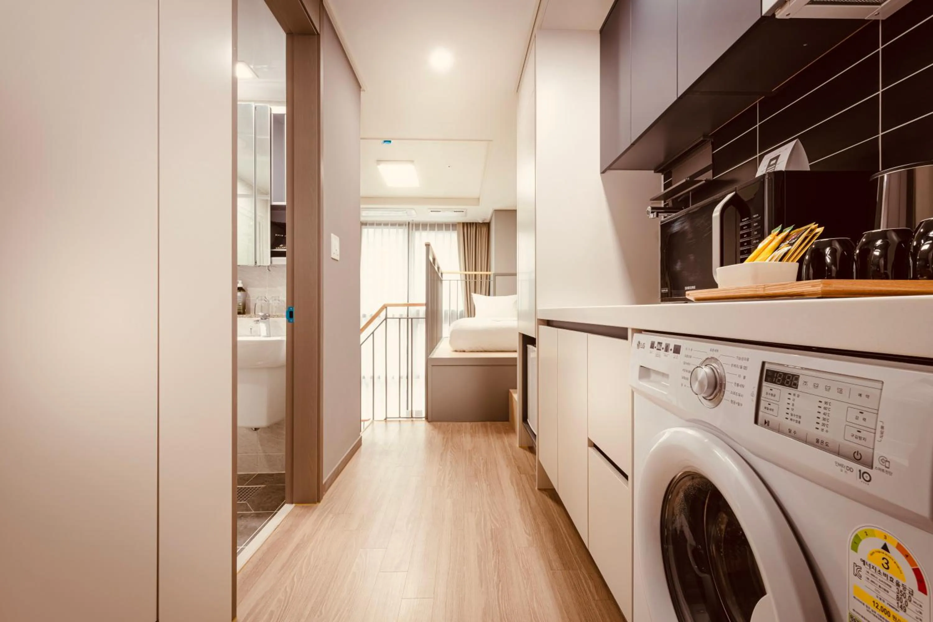 Kitchen or kitchenette in Sollago Myeongdong Hotel & Residence